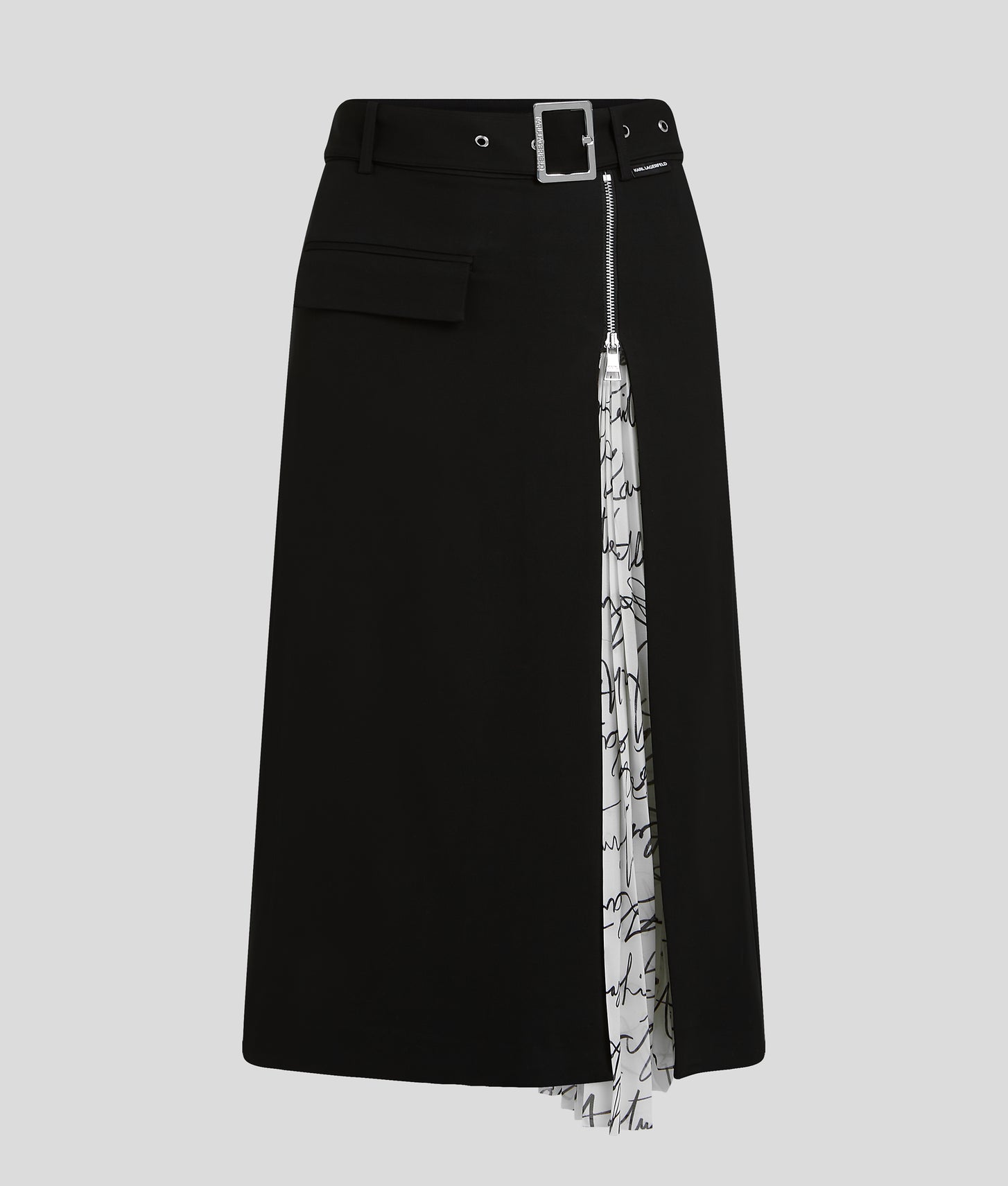 Karl Lagerfeld Pleat Detail Skirt Black