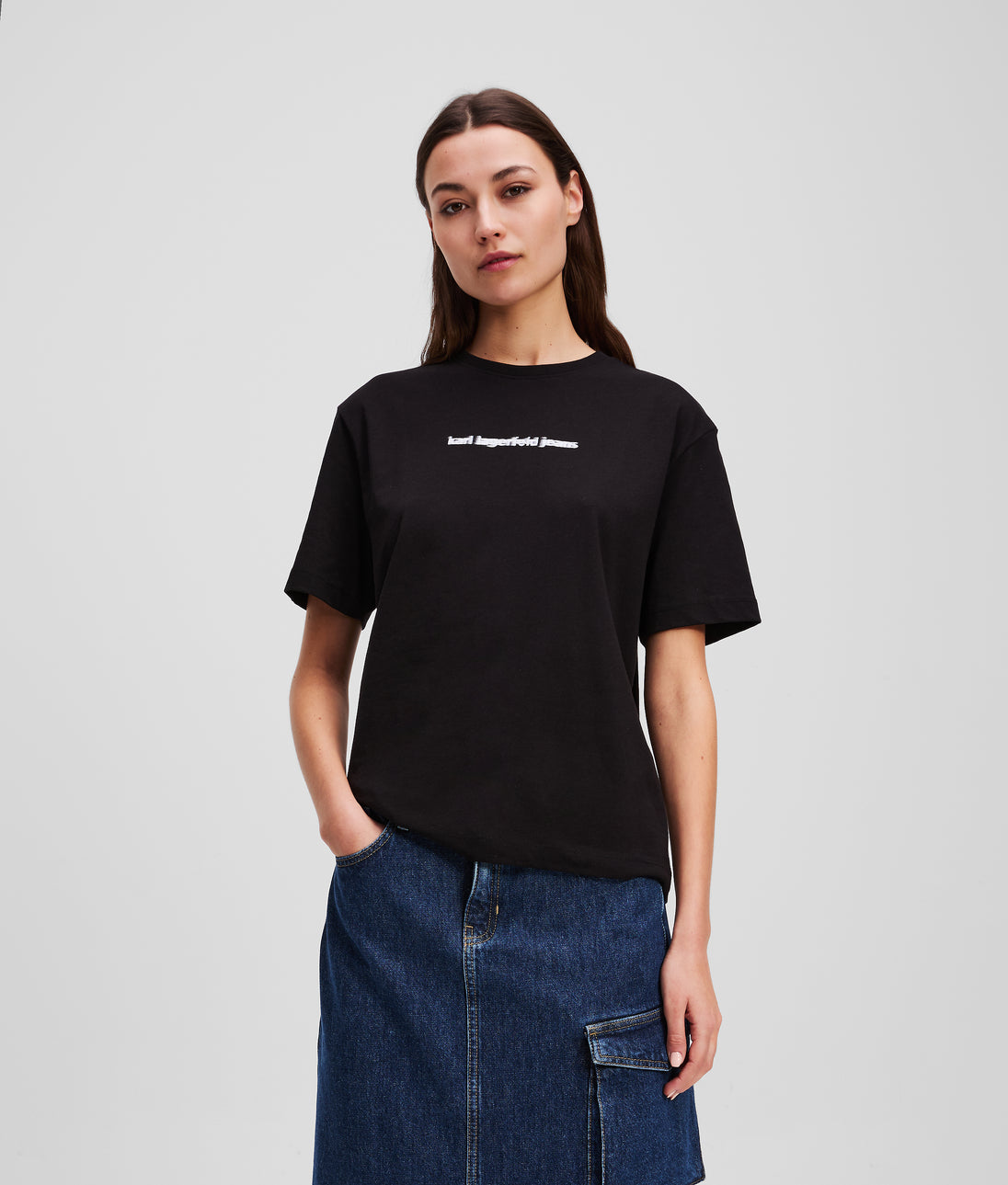 KarlLagerfeld Klj Box Logo Soft Half-Moon Shoulder Bag Black