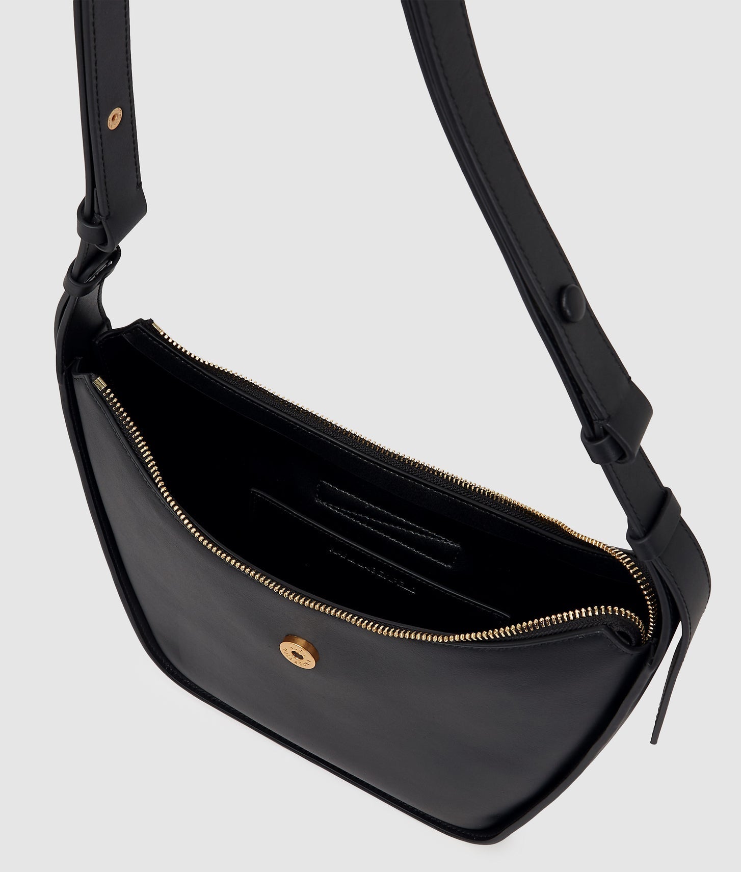 KarlLagerfeld Ksignature Medium Zip Shoulder Bag Black/Gold
