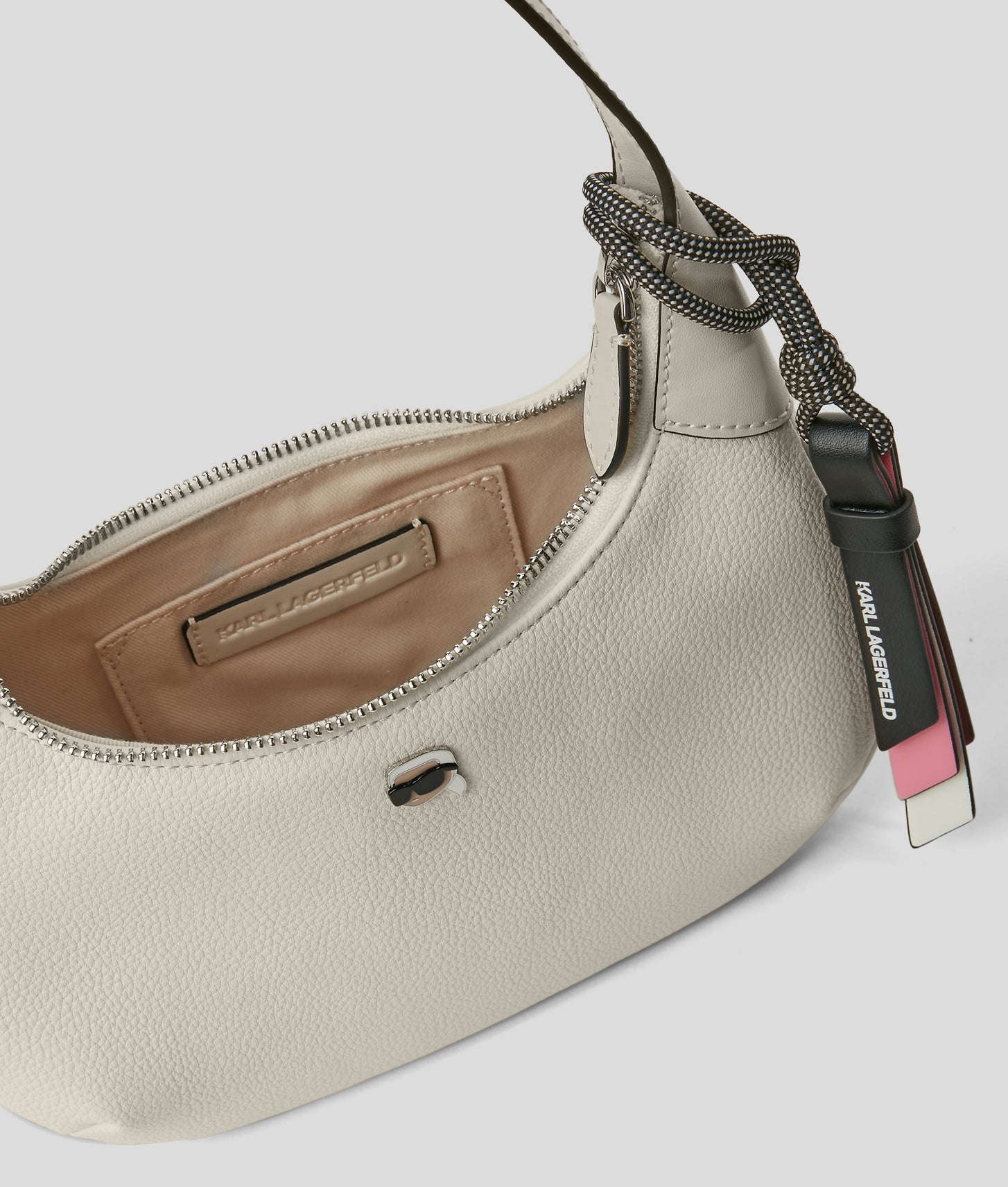 KarlLagerfeld Ikon Grainy Shoulder Bag Off White