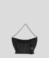 KarlLagerfeld Ikon Monogram Shoulder Bag All Over Print Tonal Black