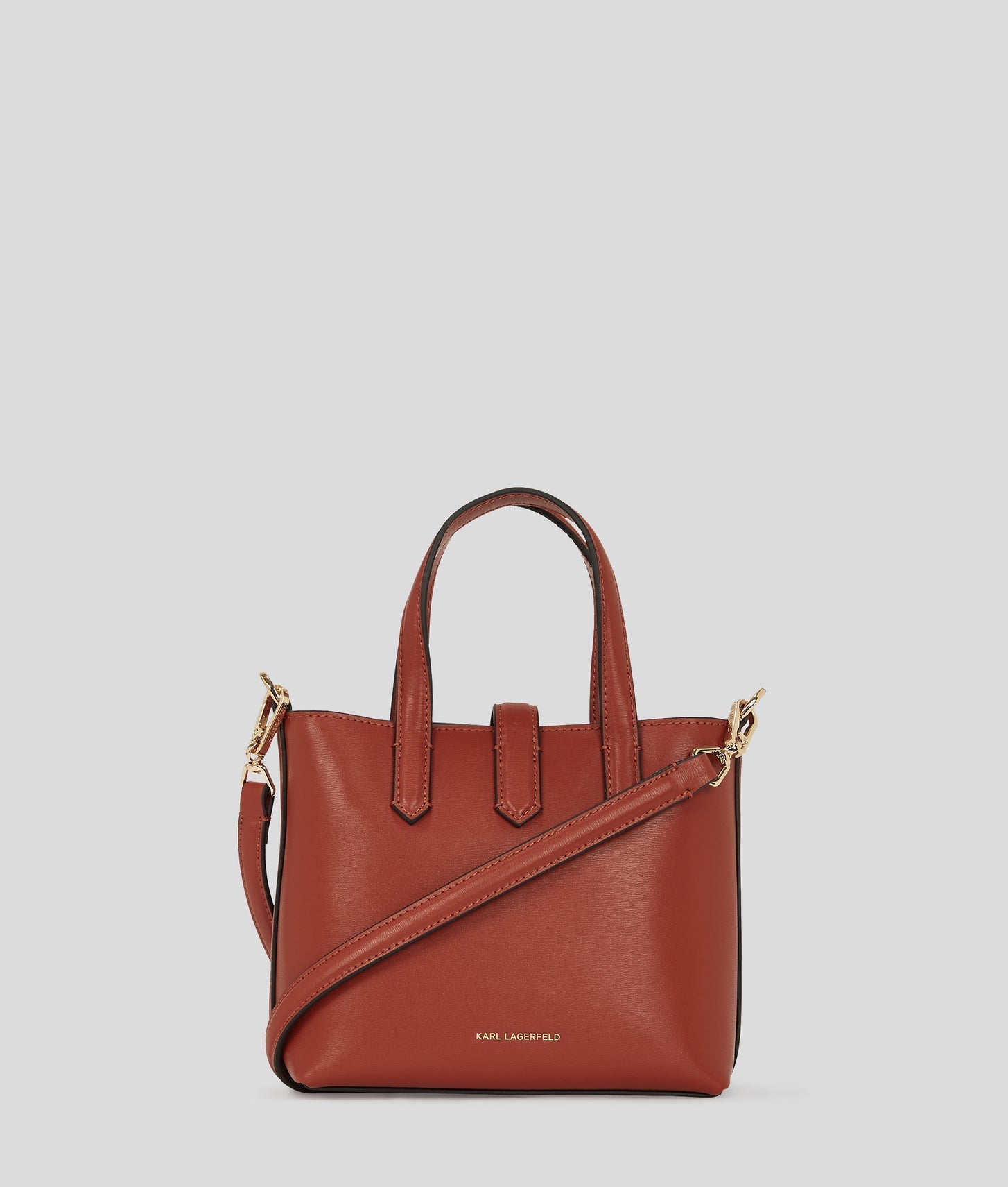 KarlLagerfeld Kautograph Padlock Mini Tote Bag Red Brick