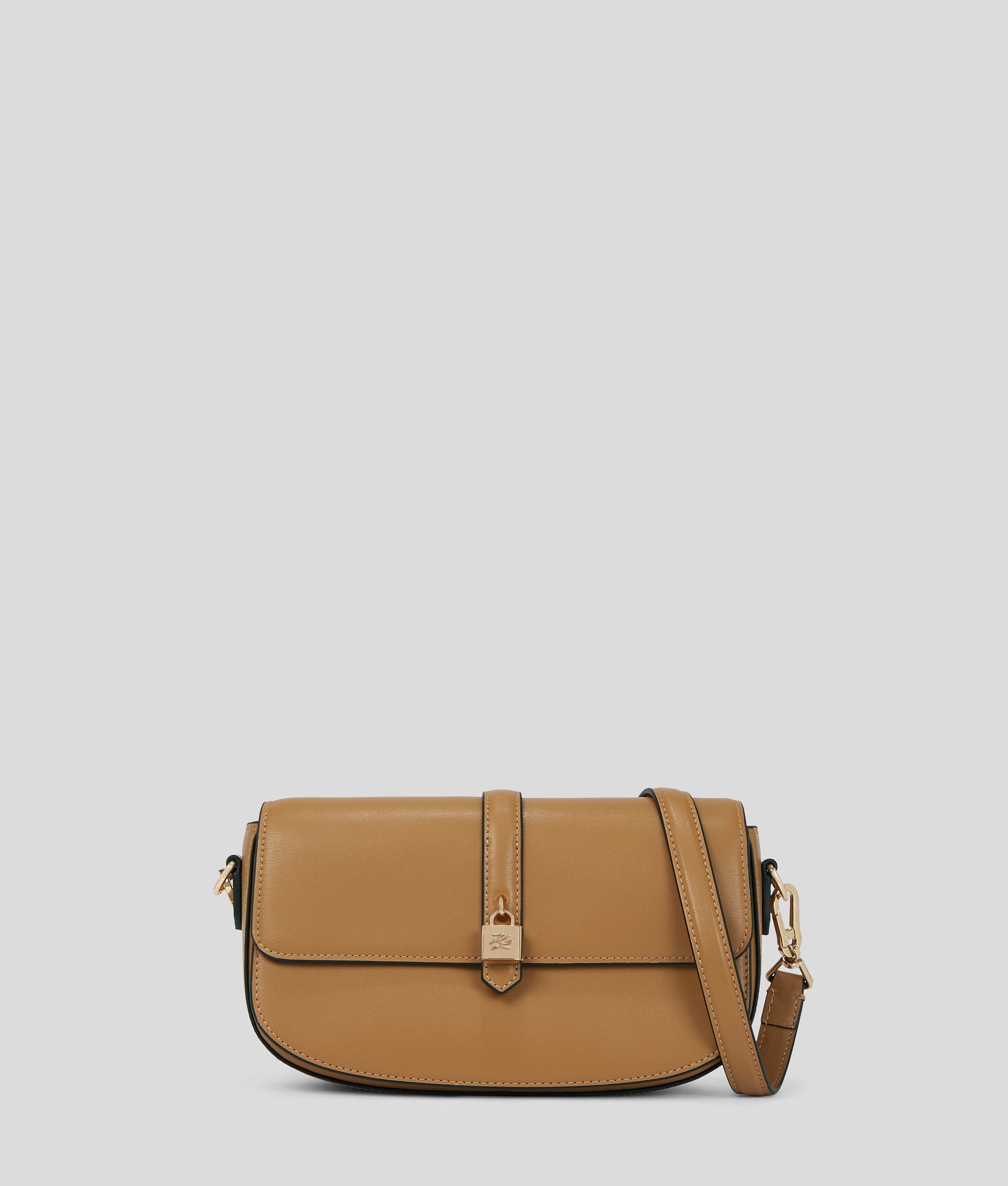 KarlLagerfeld Kautograph Padlock Shoulder Bag Caramel