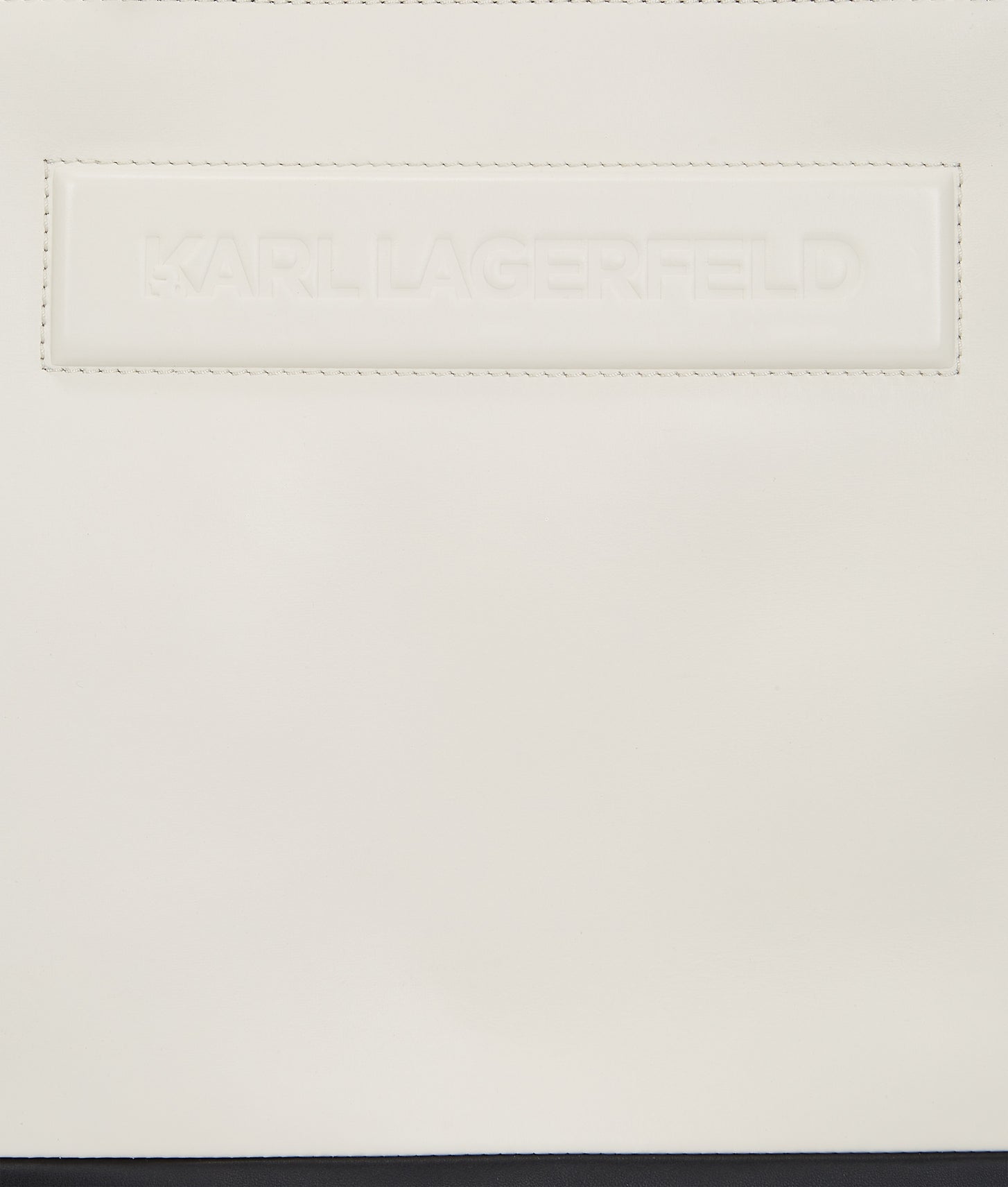 KarlLagerfeld Ikon K Medium Leather Tote Bag White/Black