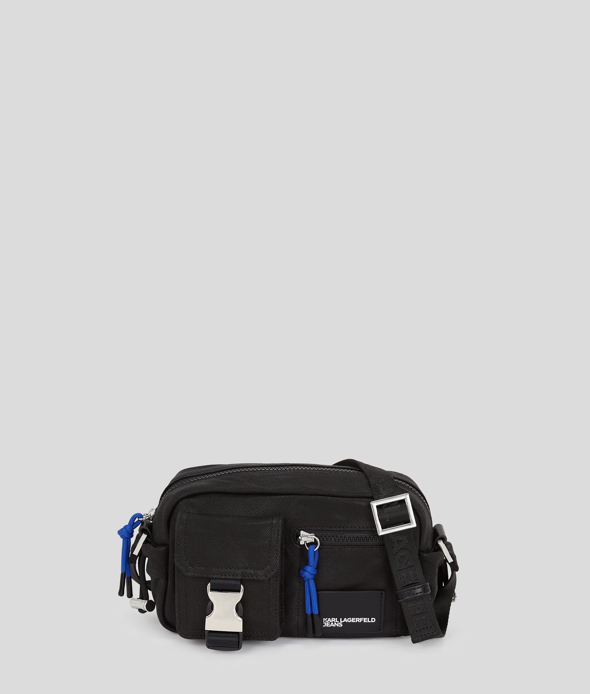 KarlLagerfeld Utility Coated Denim Camera Bag Coated Black Denim