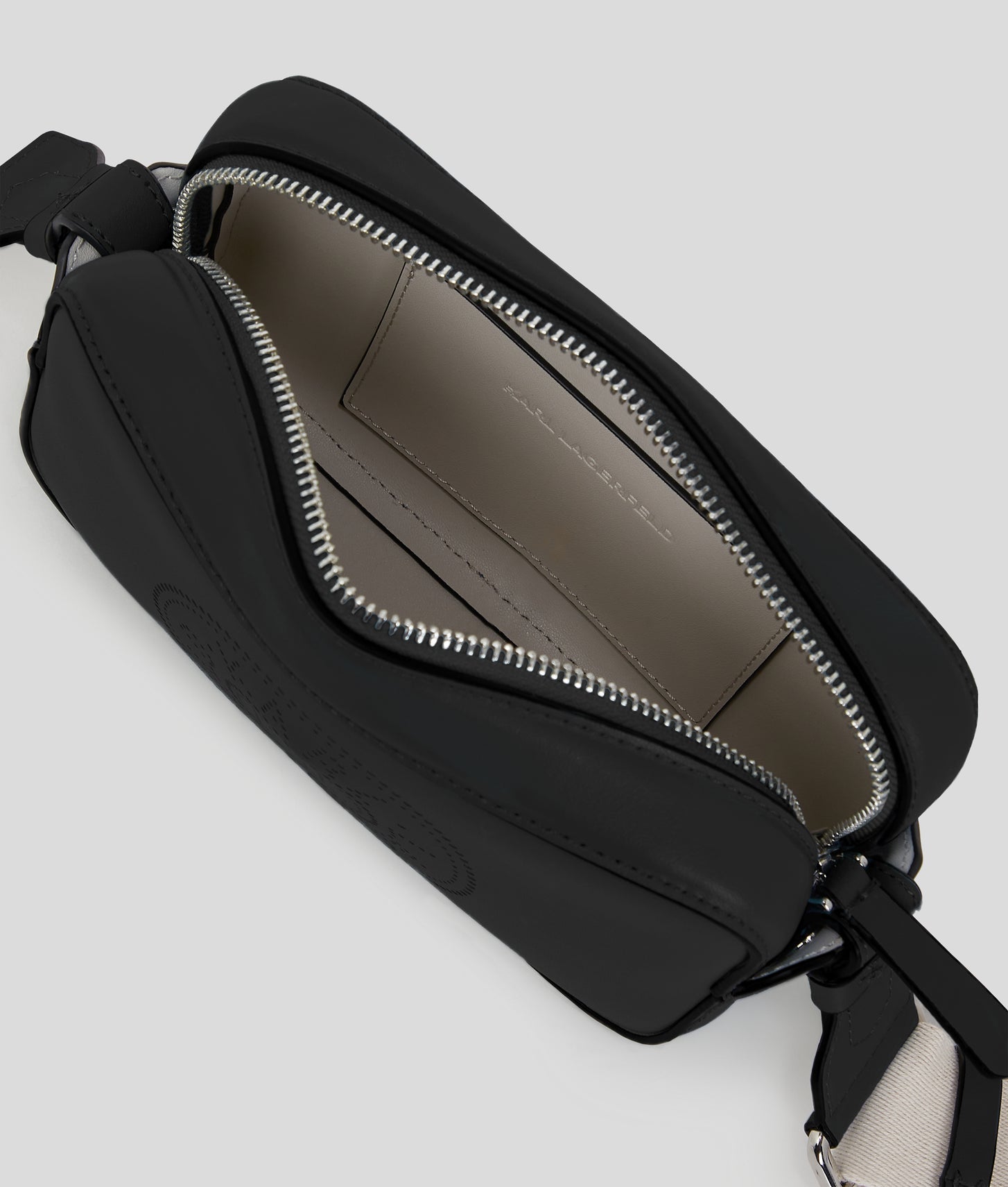 KarlLagerfeld Kcircle Perforated Crossbody Bag Black-Nickel
