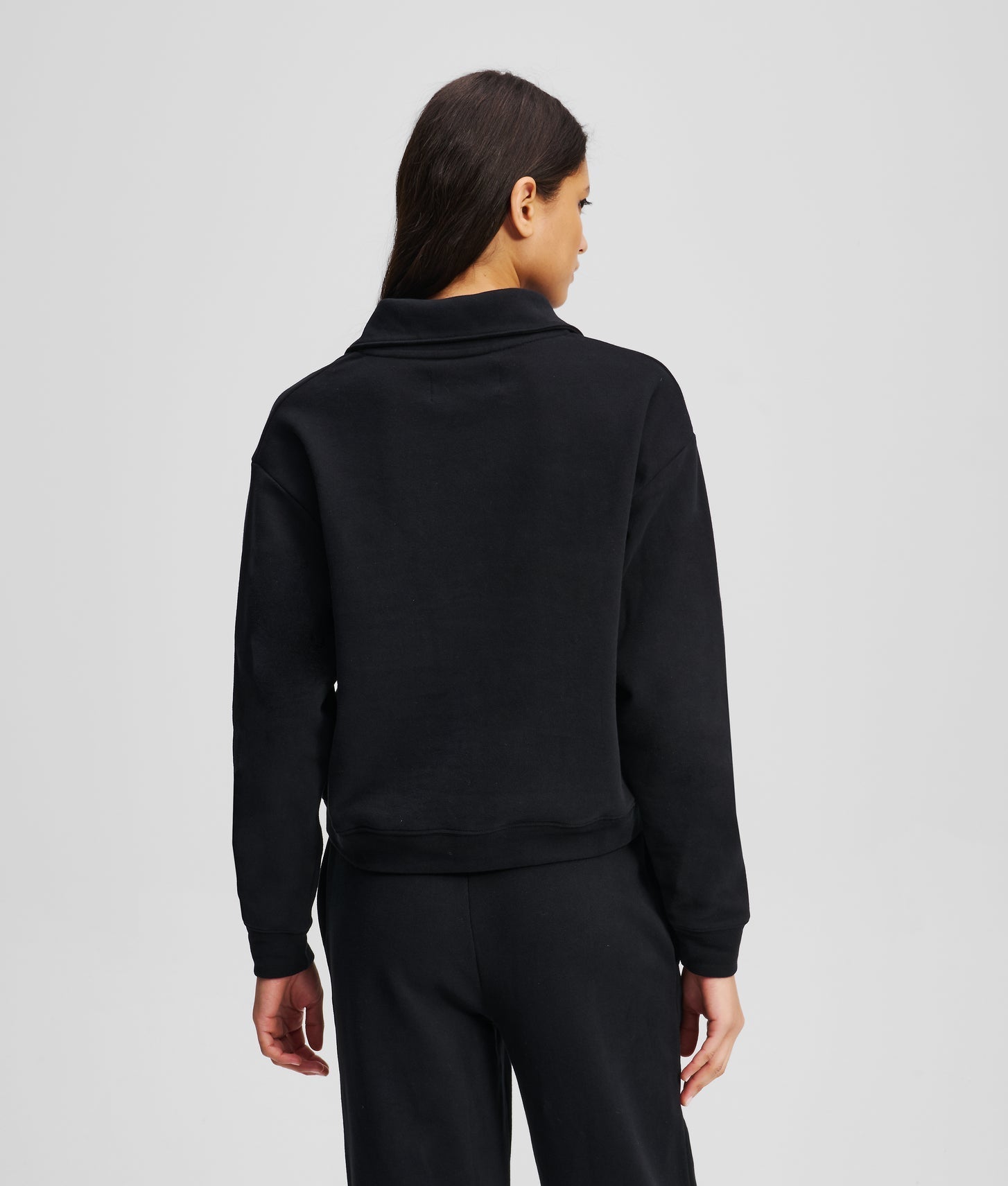 Karl Lagerfeld Hotel Karl Loungewear Half-Zip Sweatshirt Black