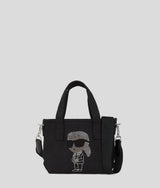 KarlLagerfeld Ikon Small Rhinestone Shopper Black