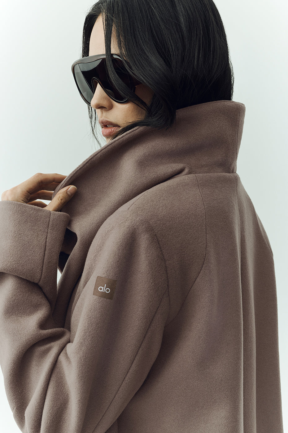 Alo Yoga Wool Blend Nightfall Long Coat - Alpine Cocoa Heather
