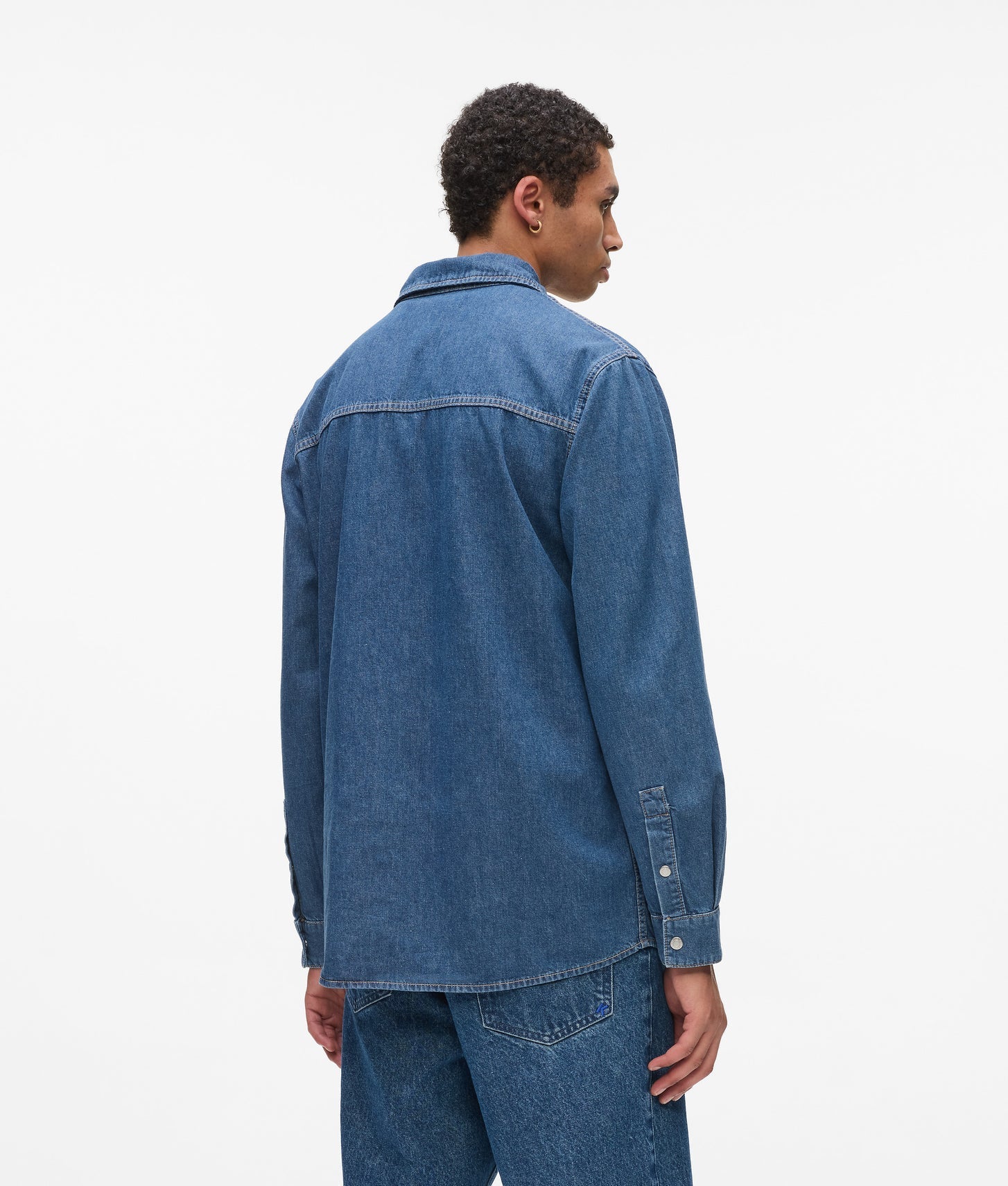 Karl Lagerfeld Regular Denim Shirt Dark Blue