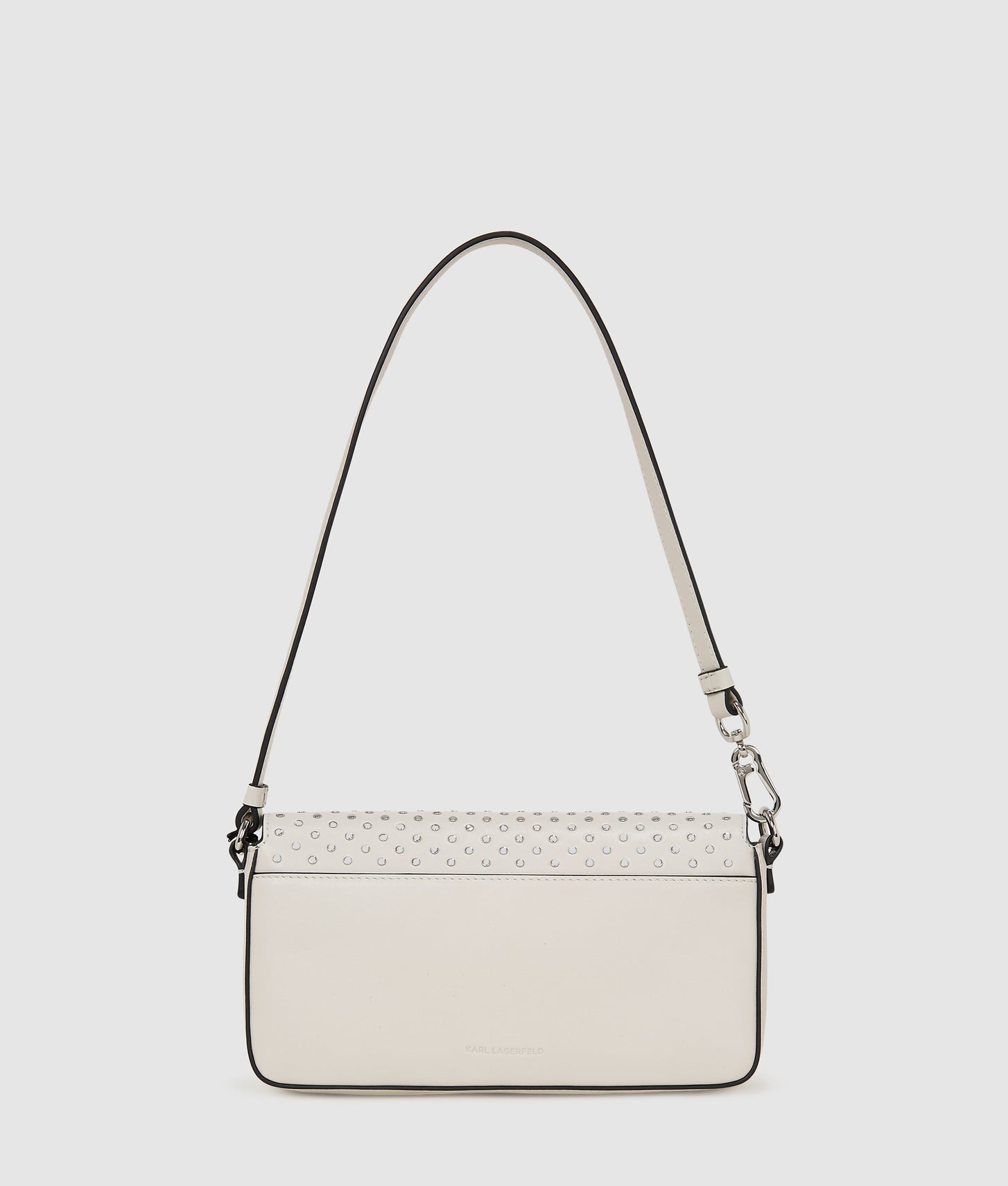 KarlLagerfeld Ikon K Studded Shoulder Bag Cement Embellishment