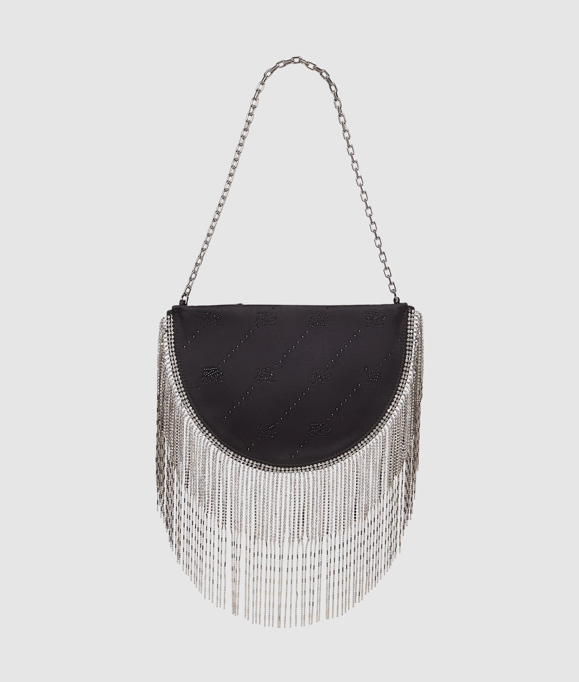 KarlLagerfeld Ksoiree Rhinestone Shoulder Bag Black Embellishment