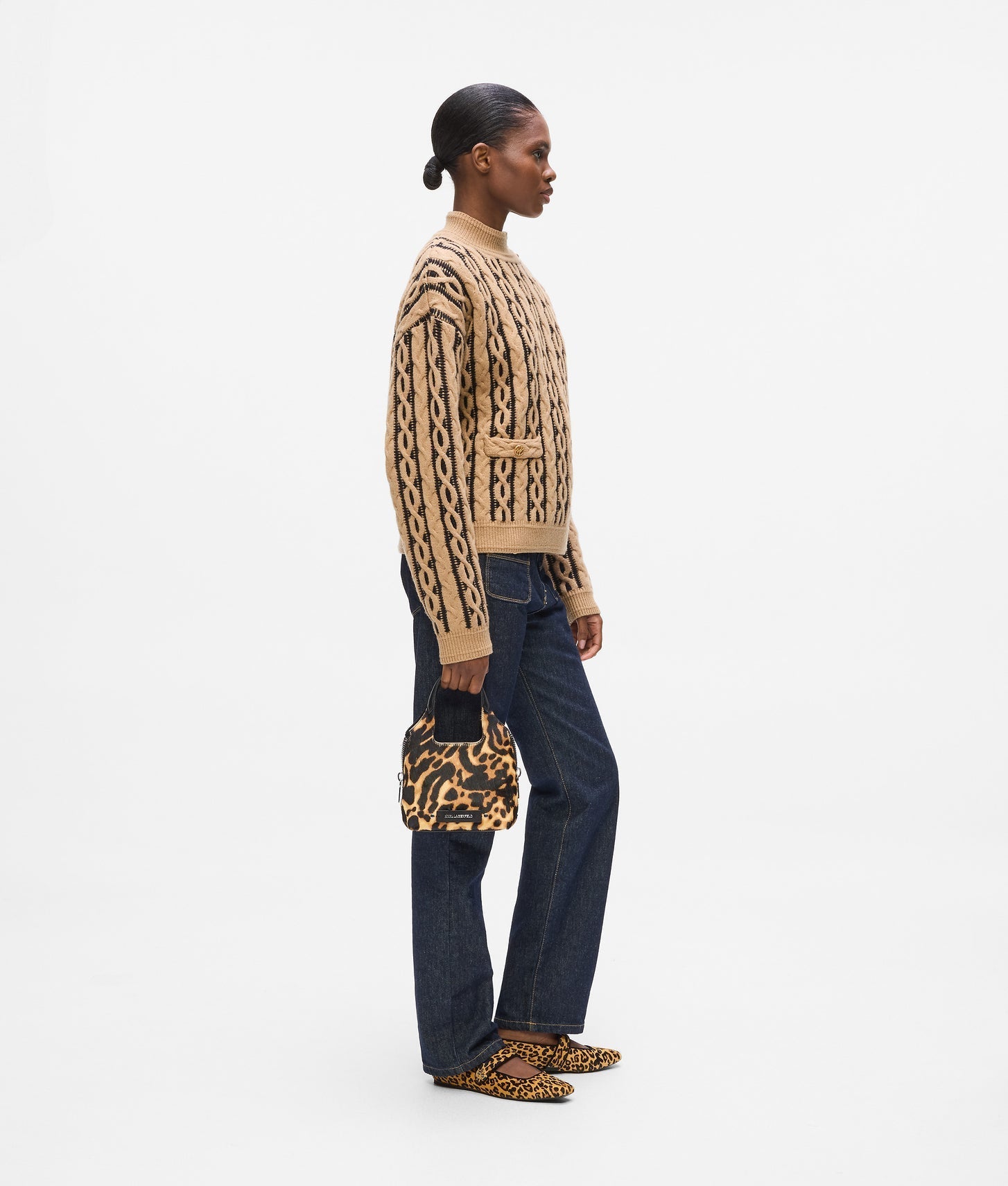KarlLagerfeld Khardware Mini Leopard Tote Bag Leopard