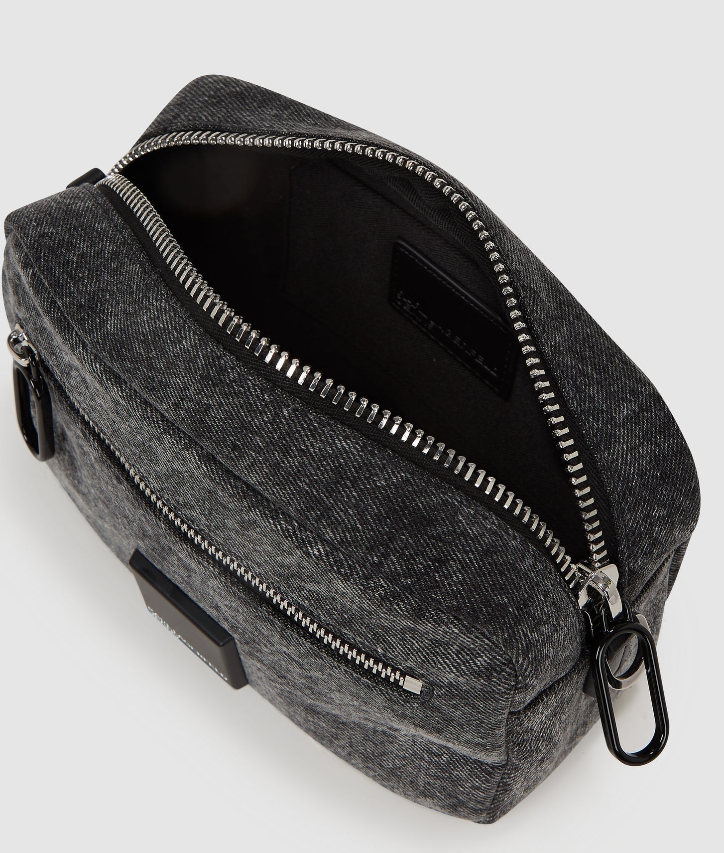 KarlLagerfeld Denim Crossbody Camera Bag Visual Washed Black