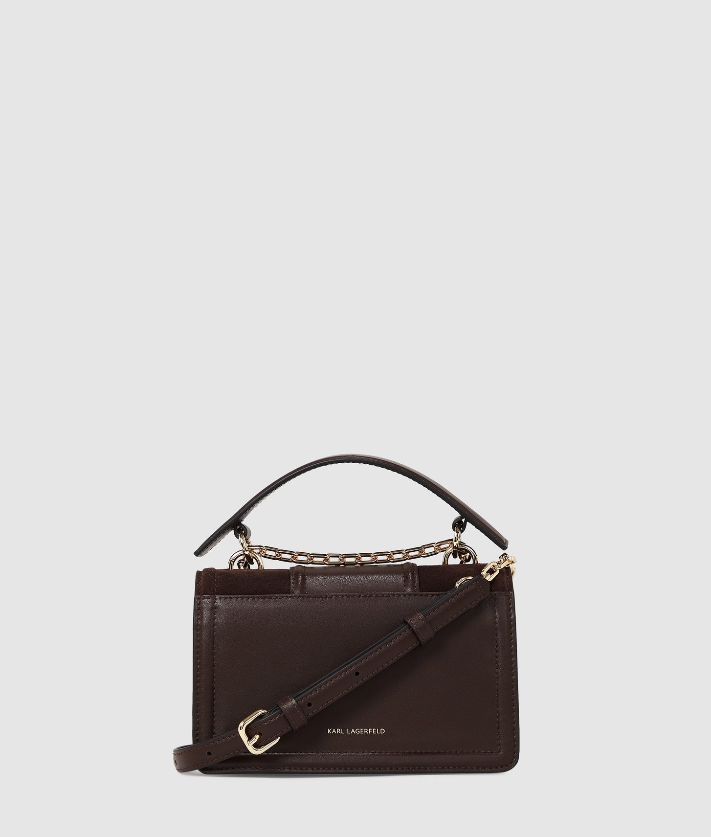 KarlLagerfeld Knova Small Suede Crossbody Bag Tobacco