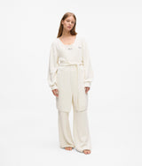 Karl Lagerfeld Signature Fleece Lounge Cardigan Cannoli Cream
