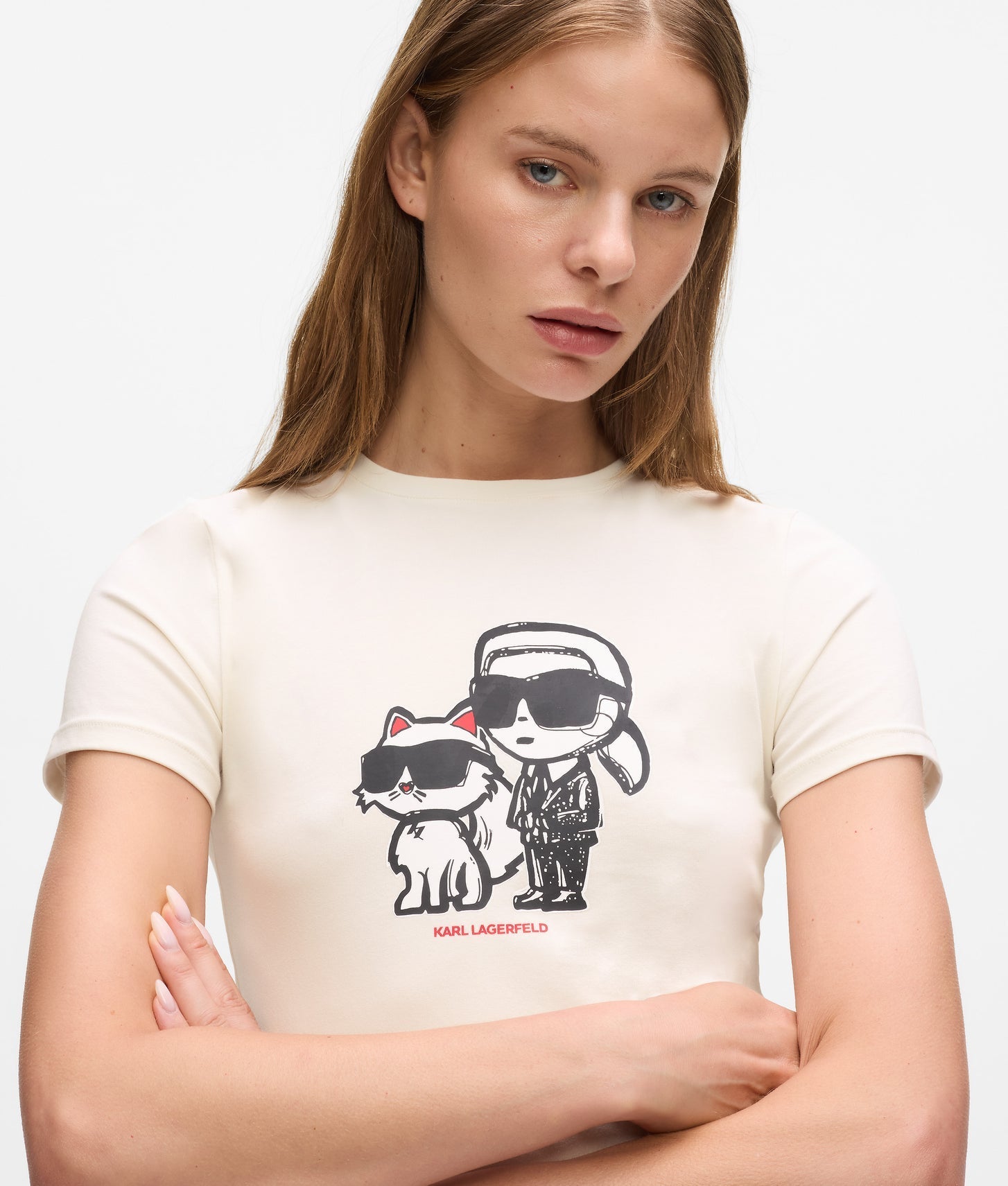 Karl Lagerfeld Ikon Pajama T-Shirt Cannoli Cream