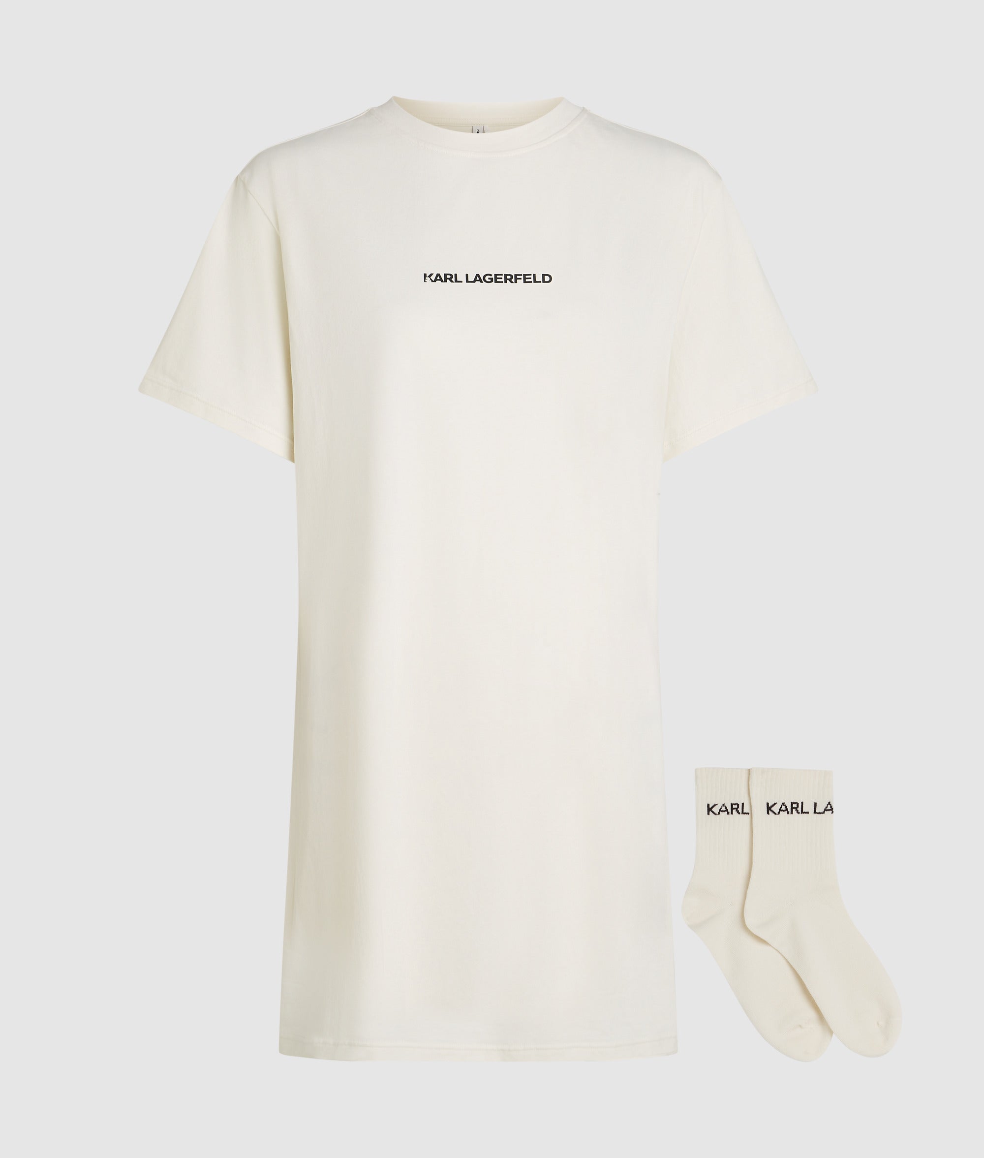 Karl Lagerfeld Logo Pajama Gift Set Cannoli Cream