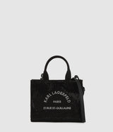 KarlLagerfeld Rue St-Guillaume Mini Rhinestone Tote Bag Black Embellishment