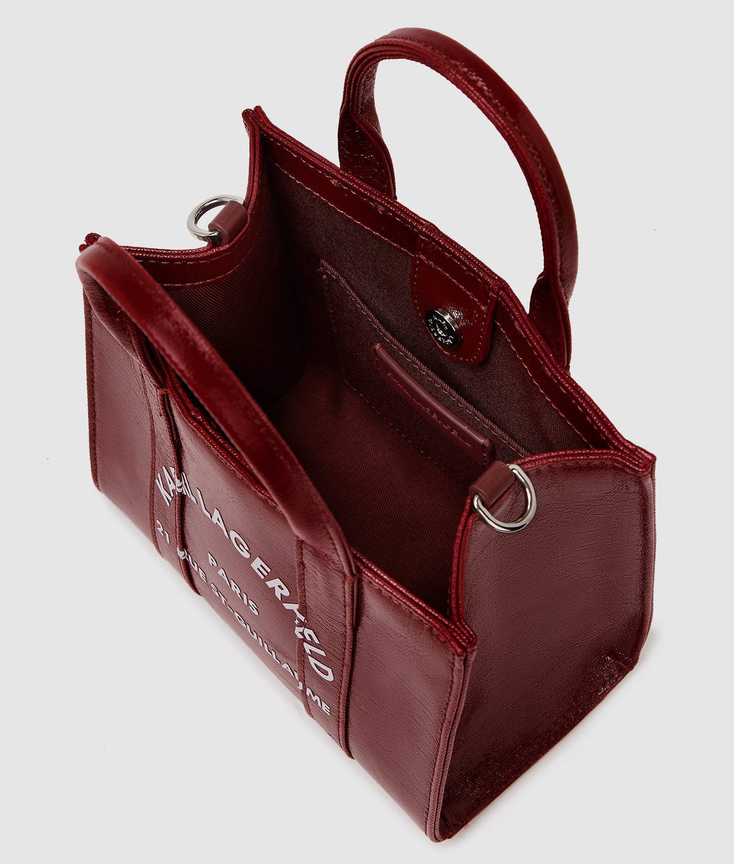 KarlLagerfeld Rue St-Guillaume Mini Coated Tote Bag Windsor Wine