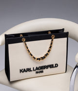 KarlLagerfeld Savoie tote with chain strap natural/black