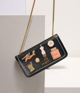 KarlLagerfeld Kosette shoulder bag with oversized fashion pins black / gold