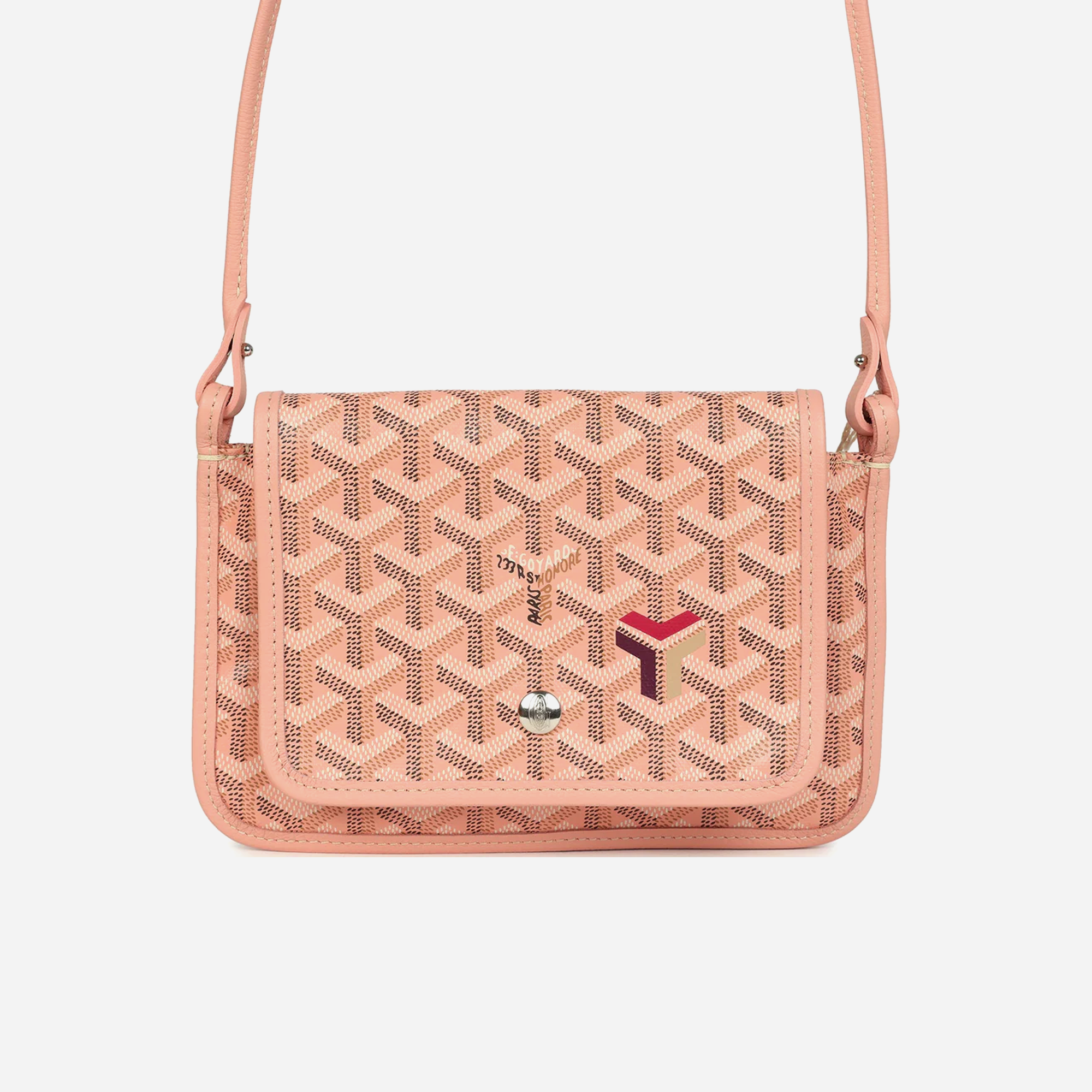 Goyard Plumet Pocket Wallet Pink Goyardine Palladium Hardware