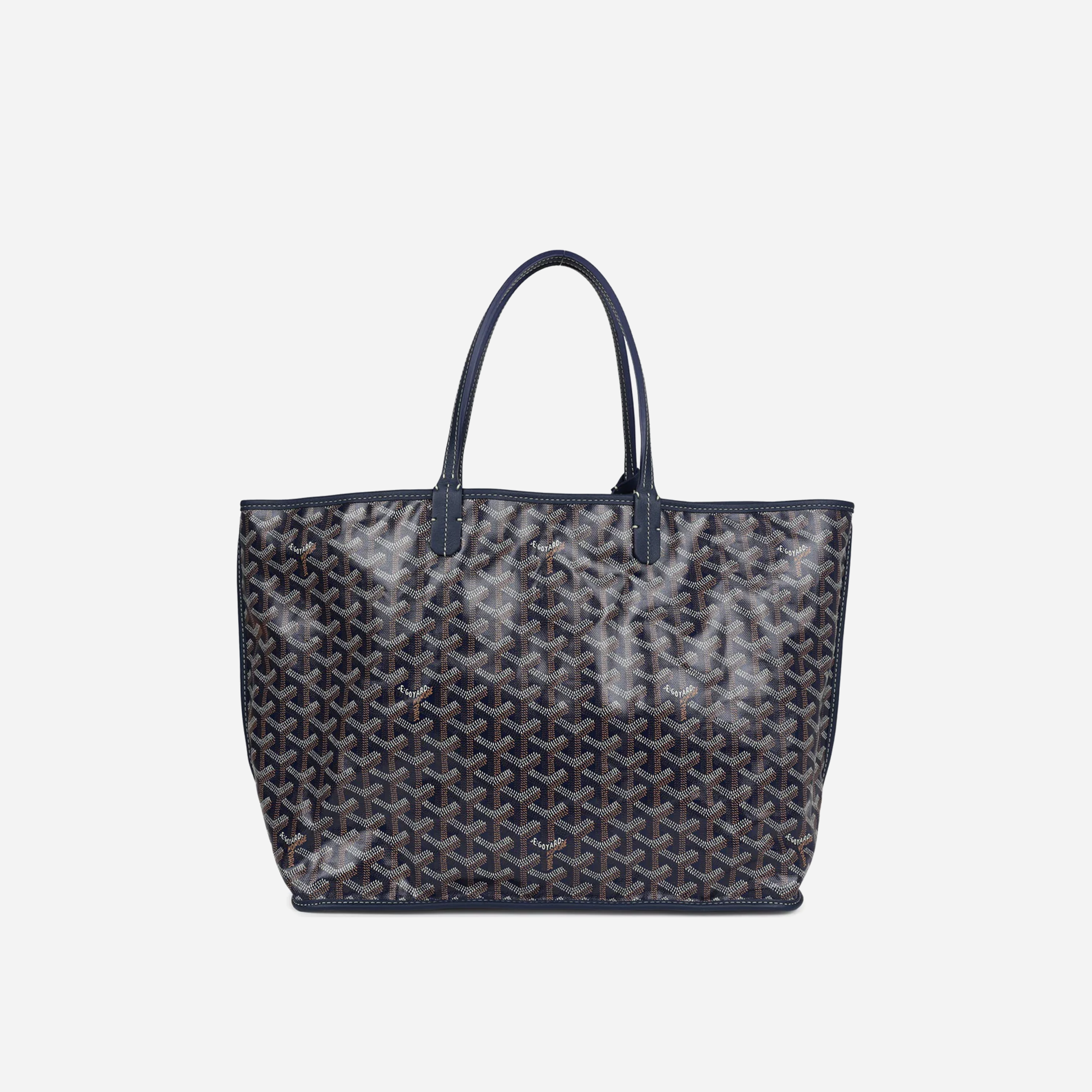 Goyard Anjou PM Navy Goyardine Canvas Palladium Hardware