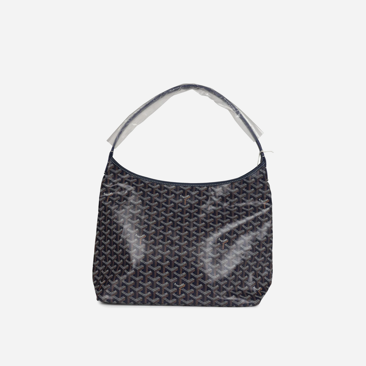 Goyard Goyardine Navy Blue Boheme PM Hobo Bag Palladium Hardware