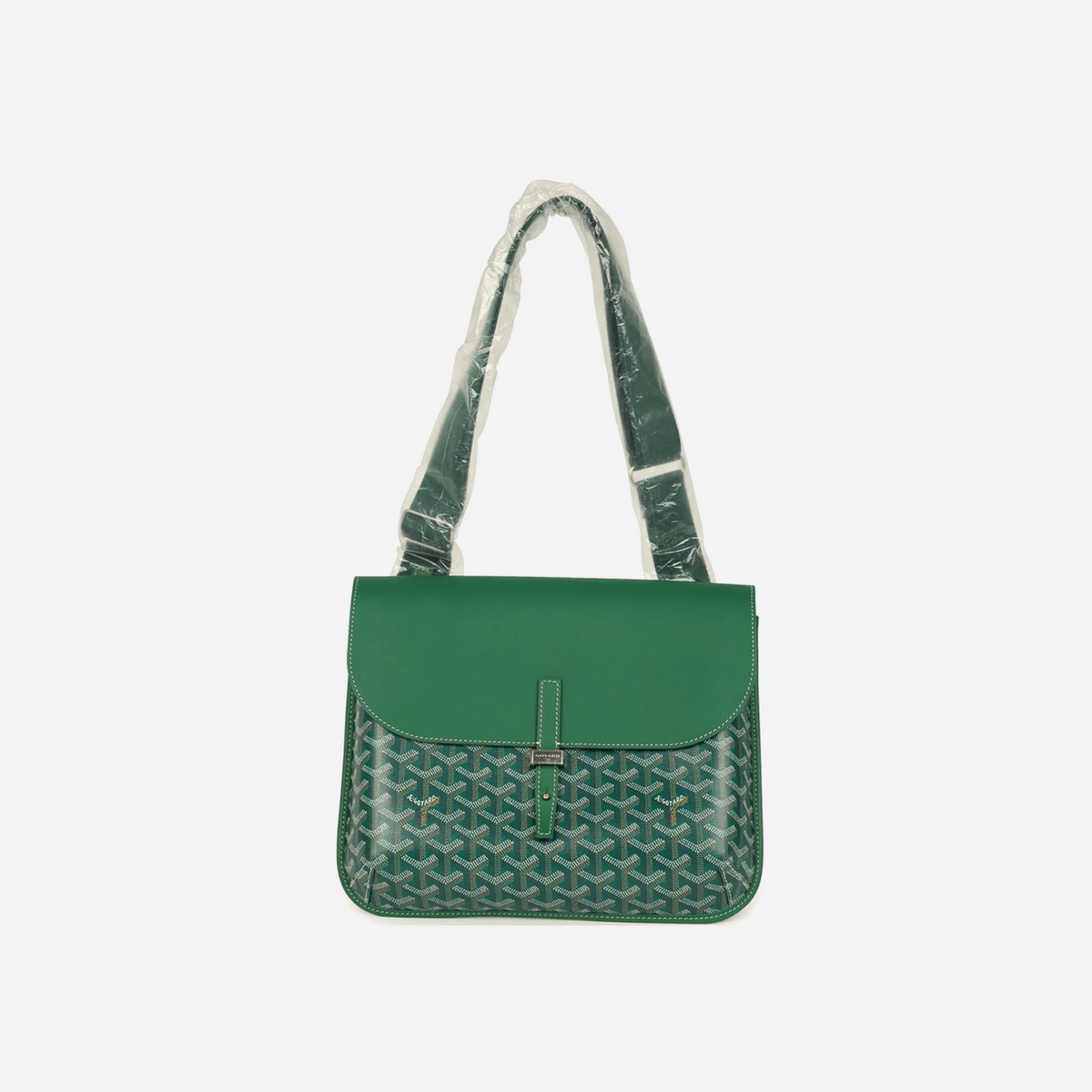 Goyard Coursier Messenger Bag Green Goyardine Canvas & Chevroches Calfskin Palladium Hardware