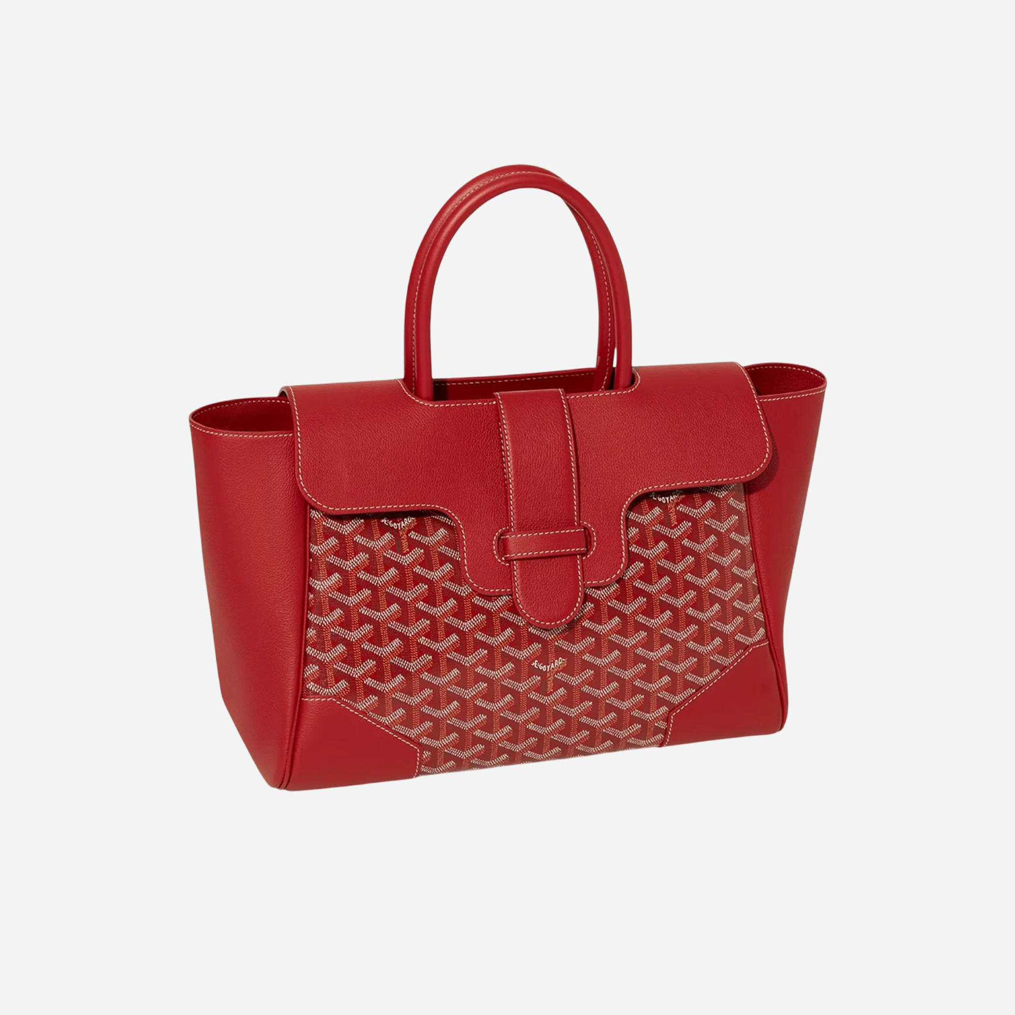 Goyard Saigon Tote Red Goyardine Canvas Palladium Hardware