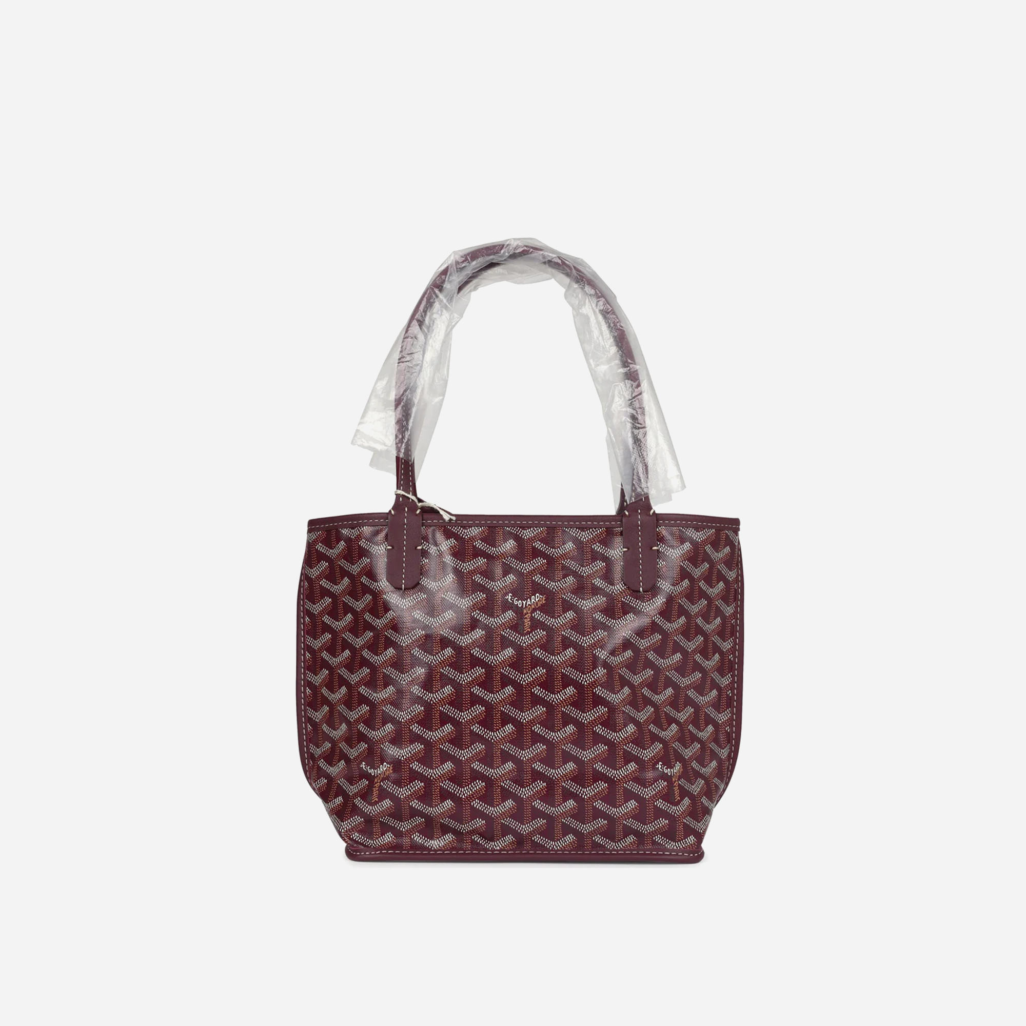 Goyard Goyardine Burgundy Anjou Mini Bag Palladium Hardware