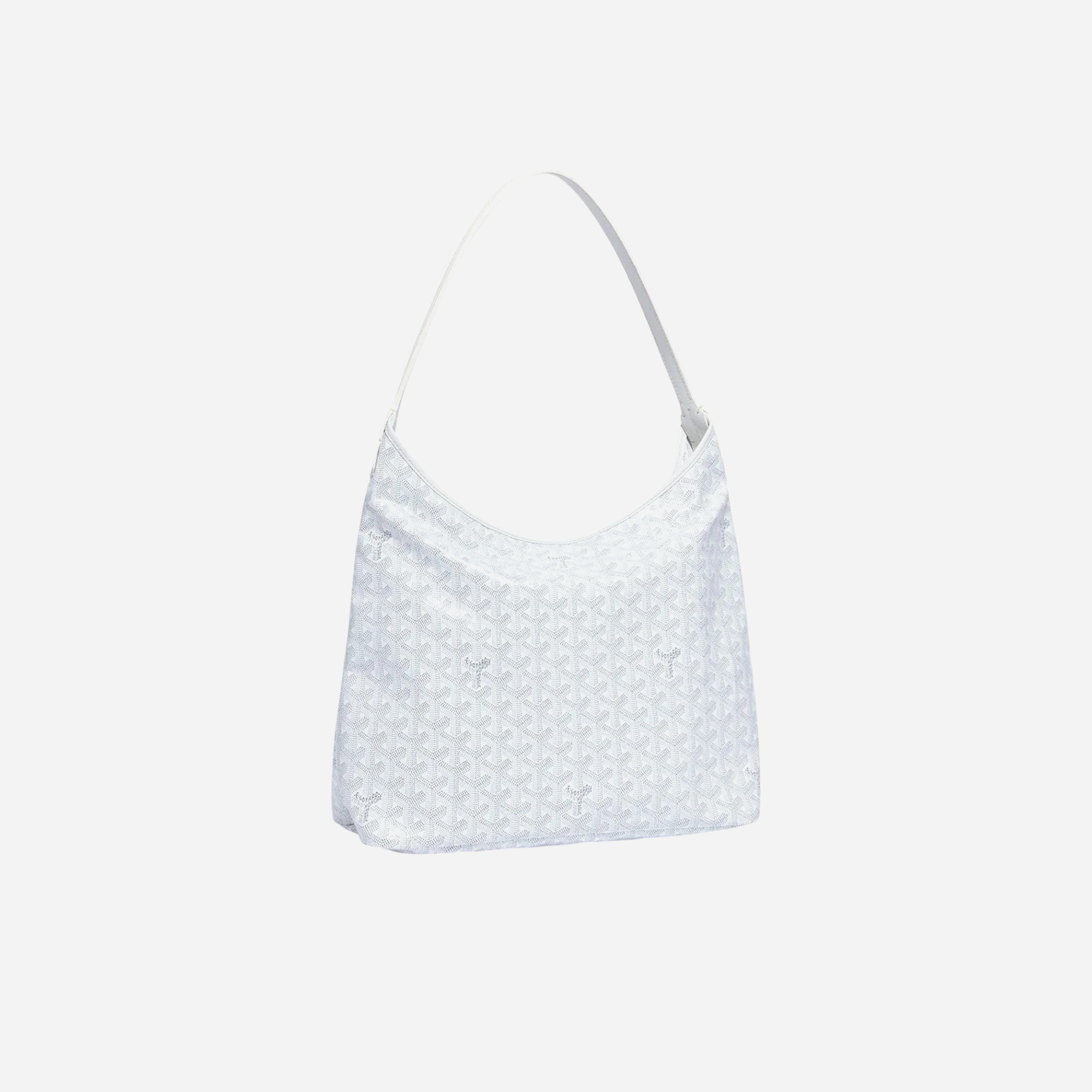 Goyard Goyardine White Boheme Hobo Bag Palladium Hardware
