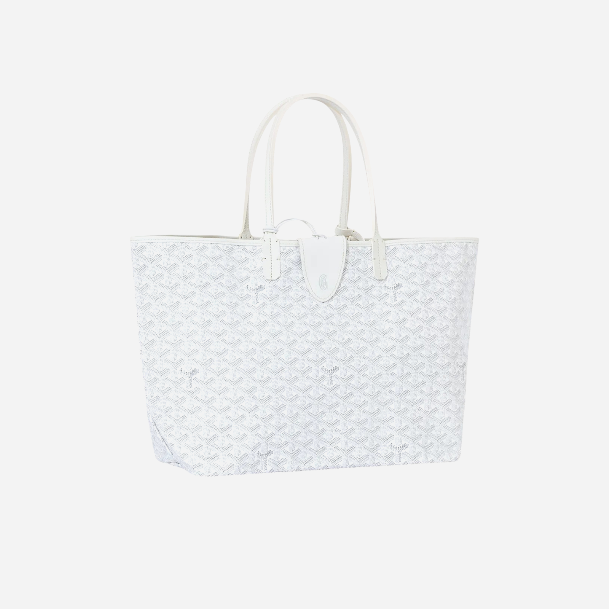 Goyard Goyardine White Saint Louis PM Tote Bag Palladium Hardware