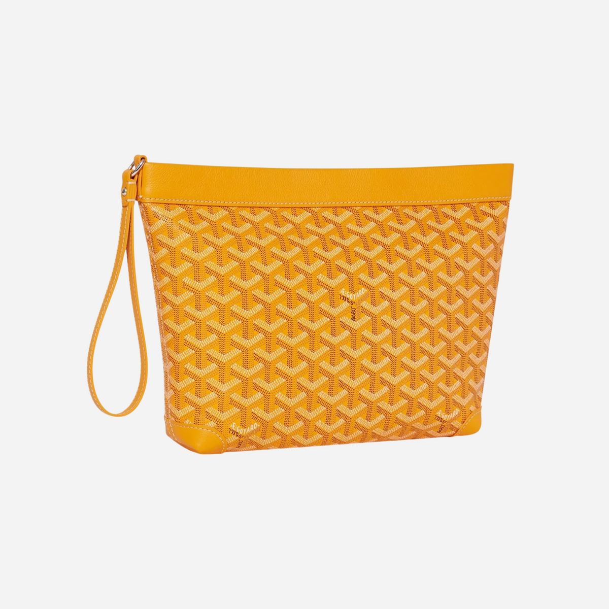 Goyard Goyardine Canvas Yellow Conti Pouch Palladium Hardware