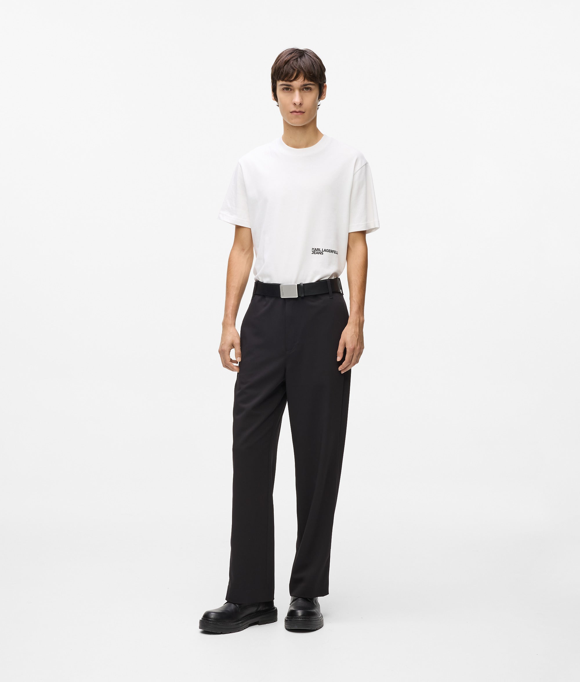 Karl Lagerfeld Tonal Piping Pants Black