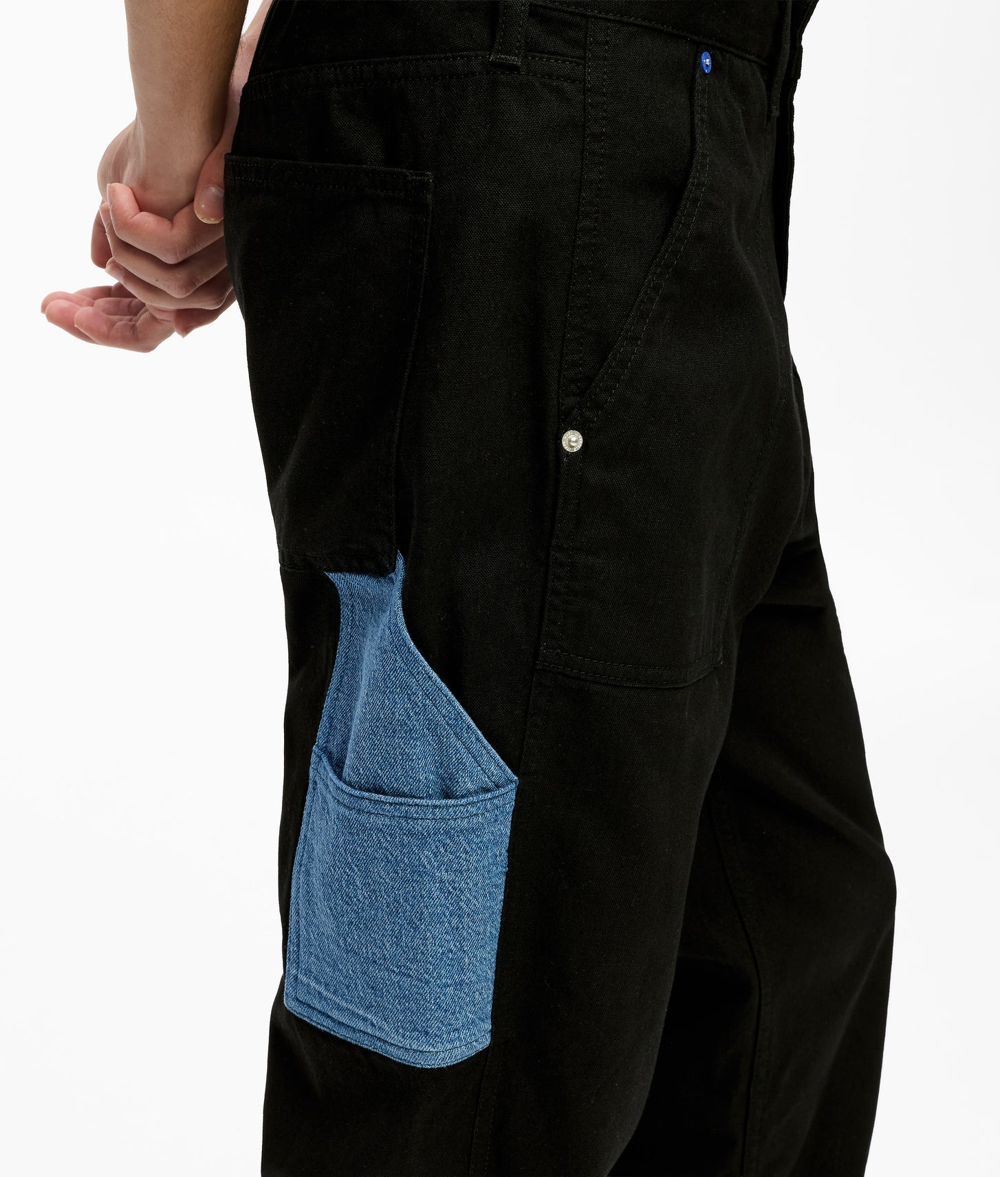 Karl Lagerfeld Denim Pocket Carpenter Pants Washed Blue-Black