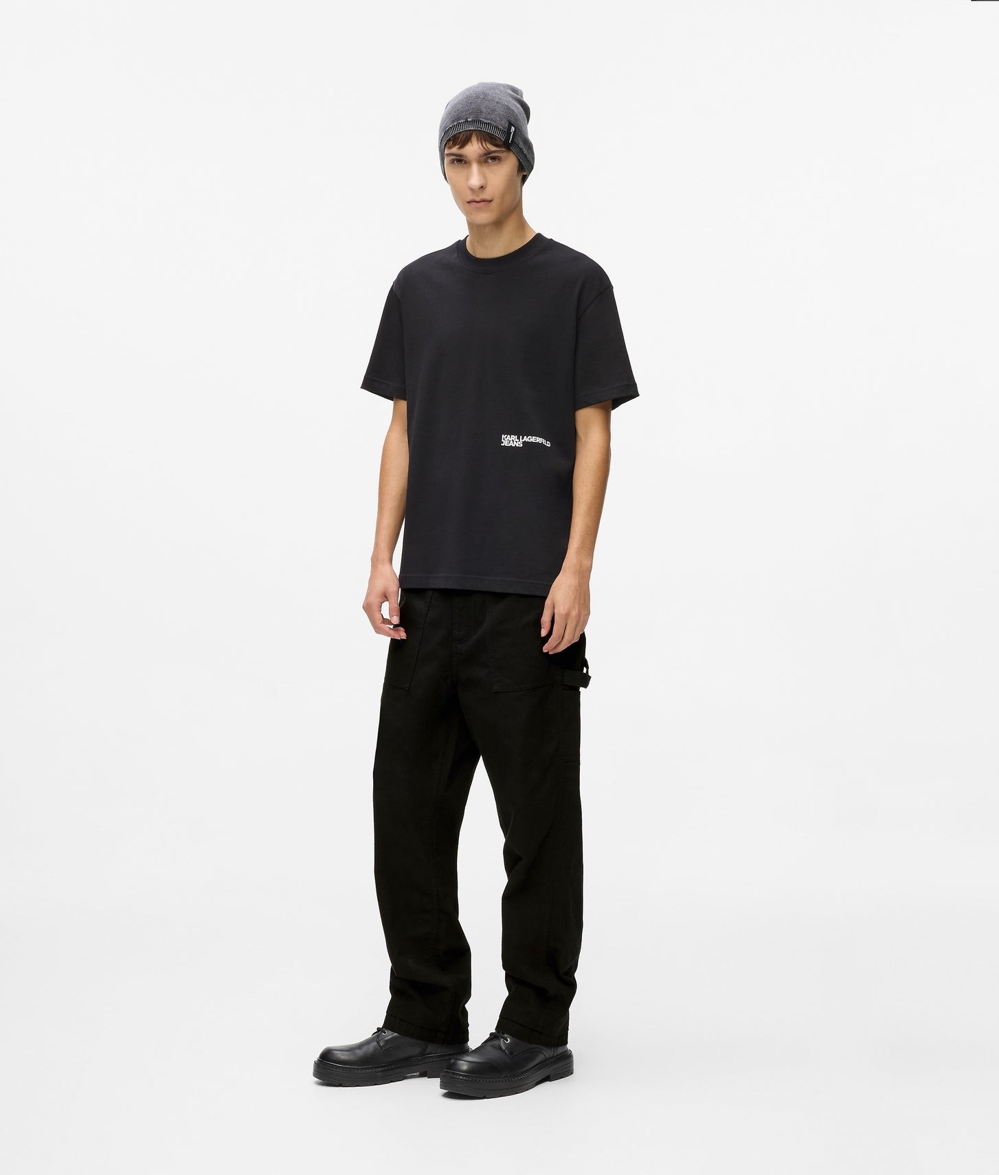 Karl Lagerfeld Denim Pocket Carpenter Pants Washed Blue-Black
