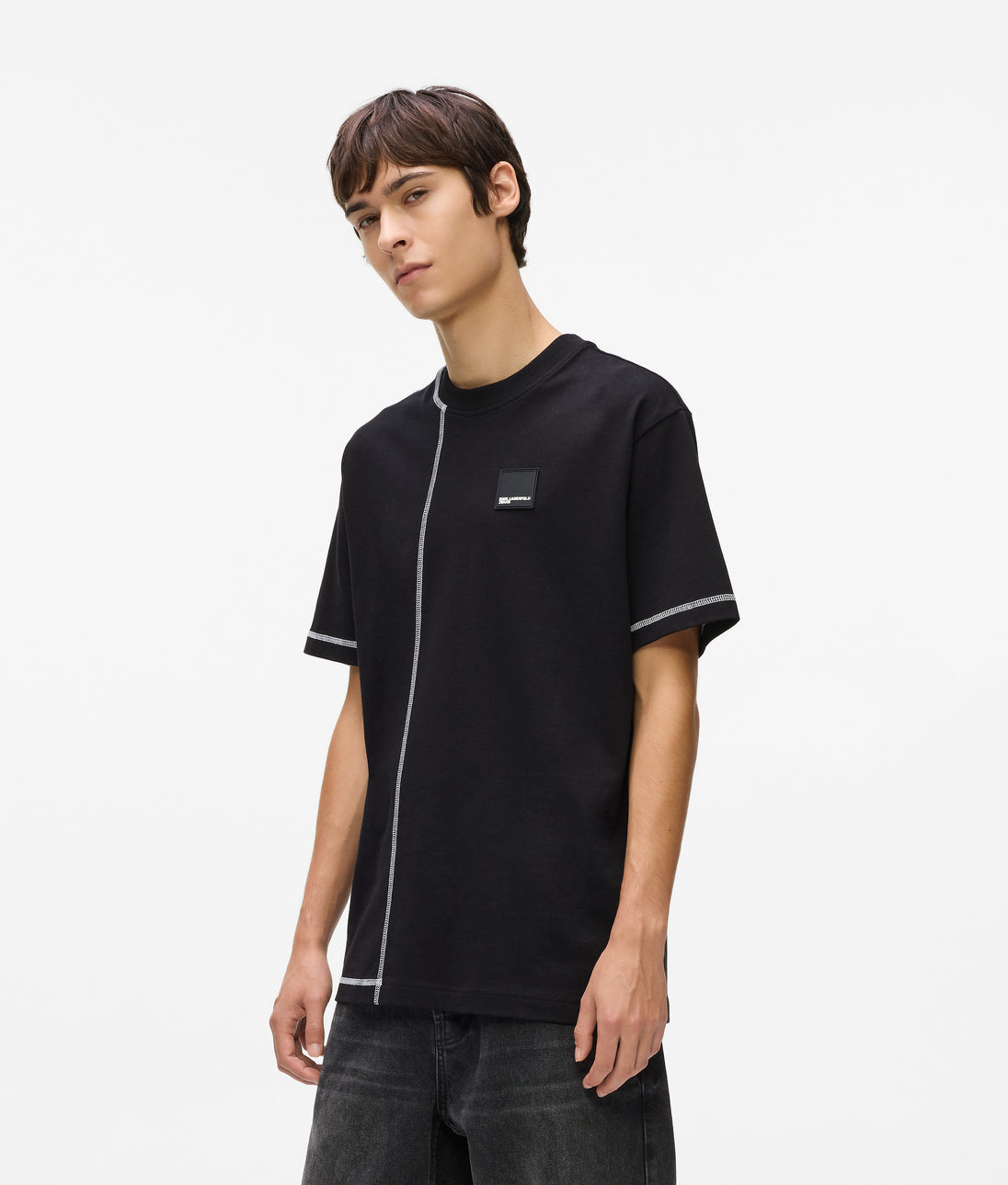 Karl Lagerfeld Contrast Stitch Shirt Black