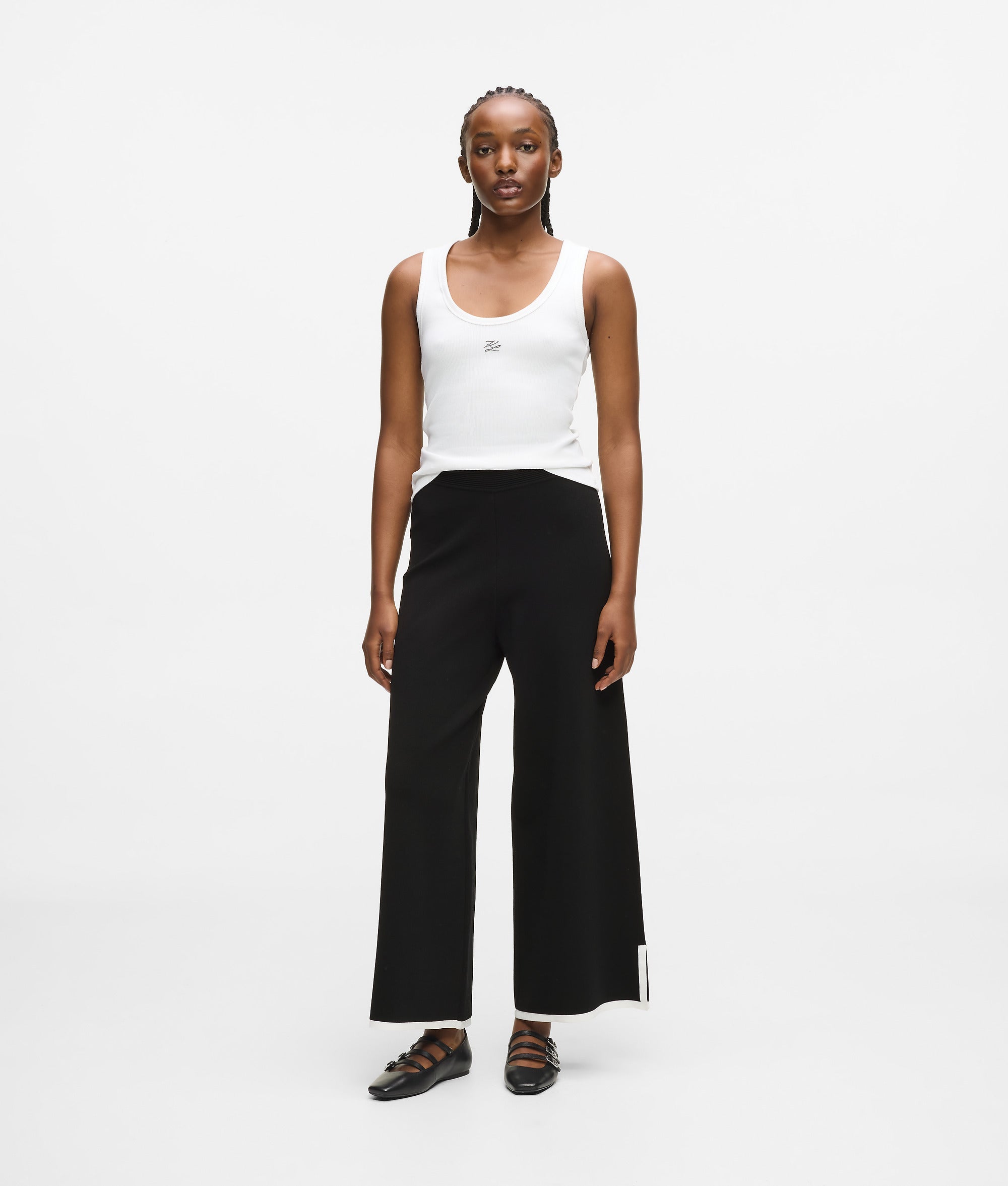 Karl Lagerfeld Contrast Piping Culottes Black/White