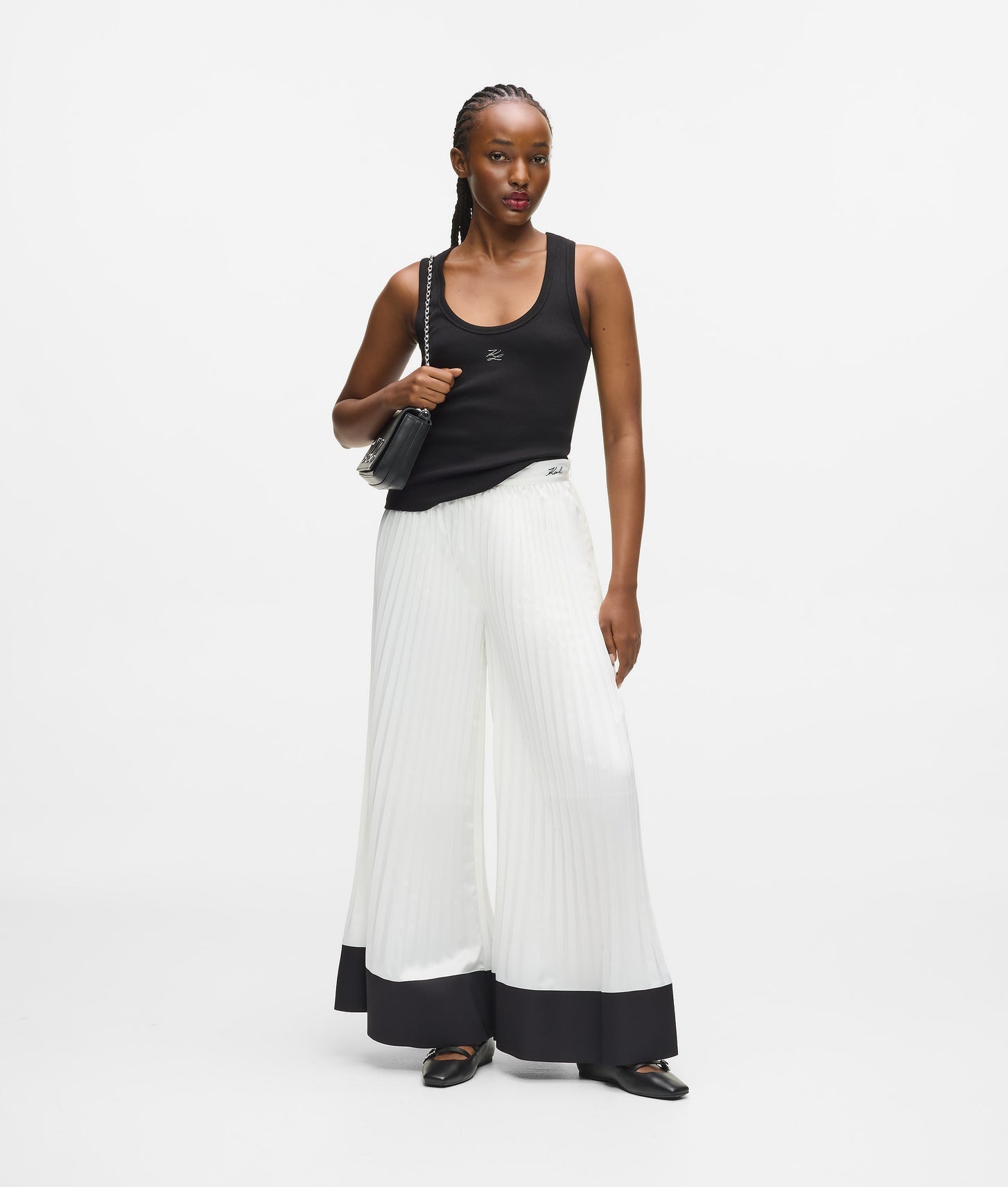 Karl Lagerfeld Pleated Wide-Leg Pants Pristine
