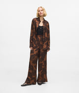 Karl Lagerfeld Fan Print Pants Graphic Fan Friar Brown