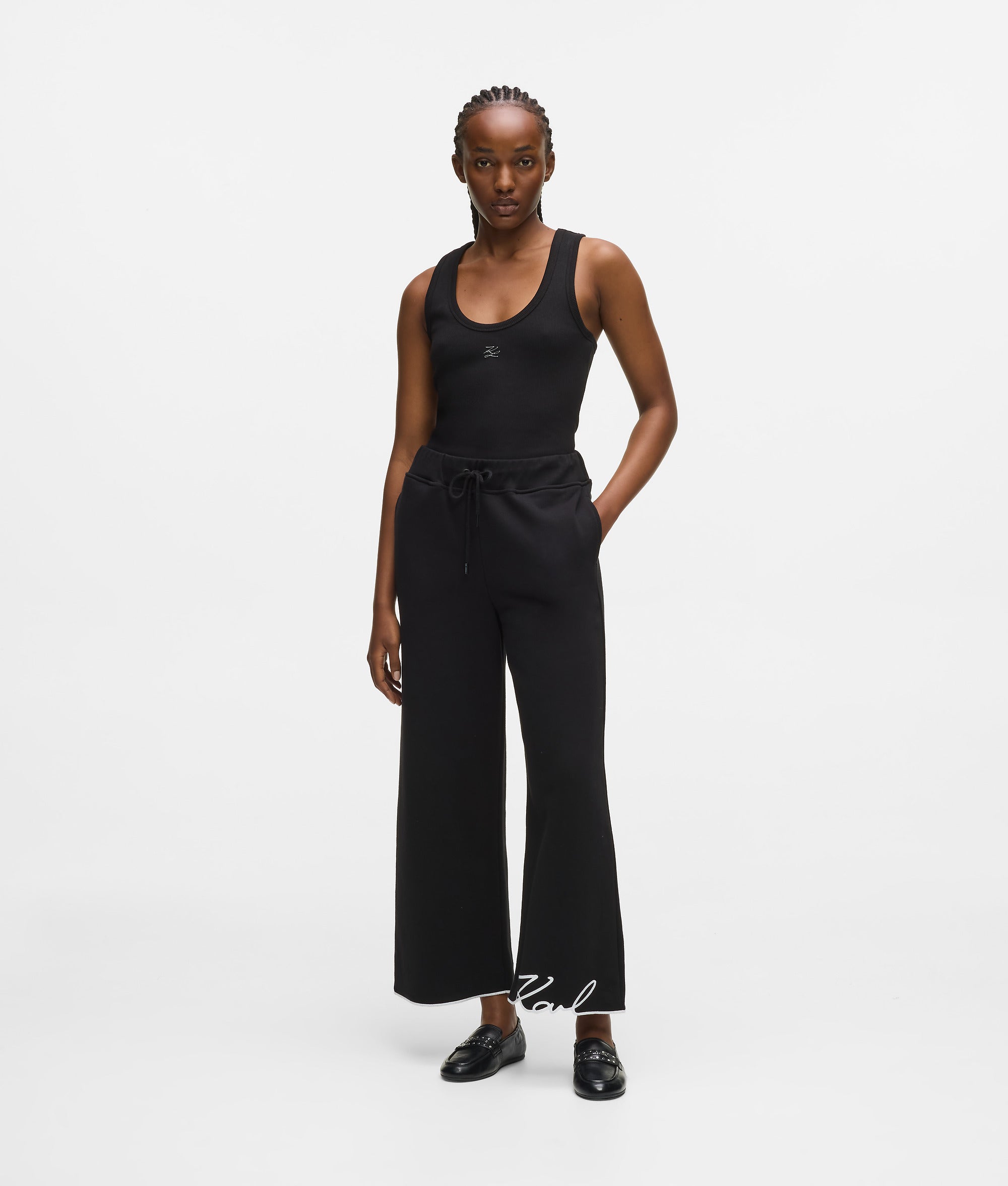 Karl Lagerfeld Signature Hem Sweatpants Black