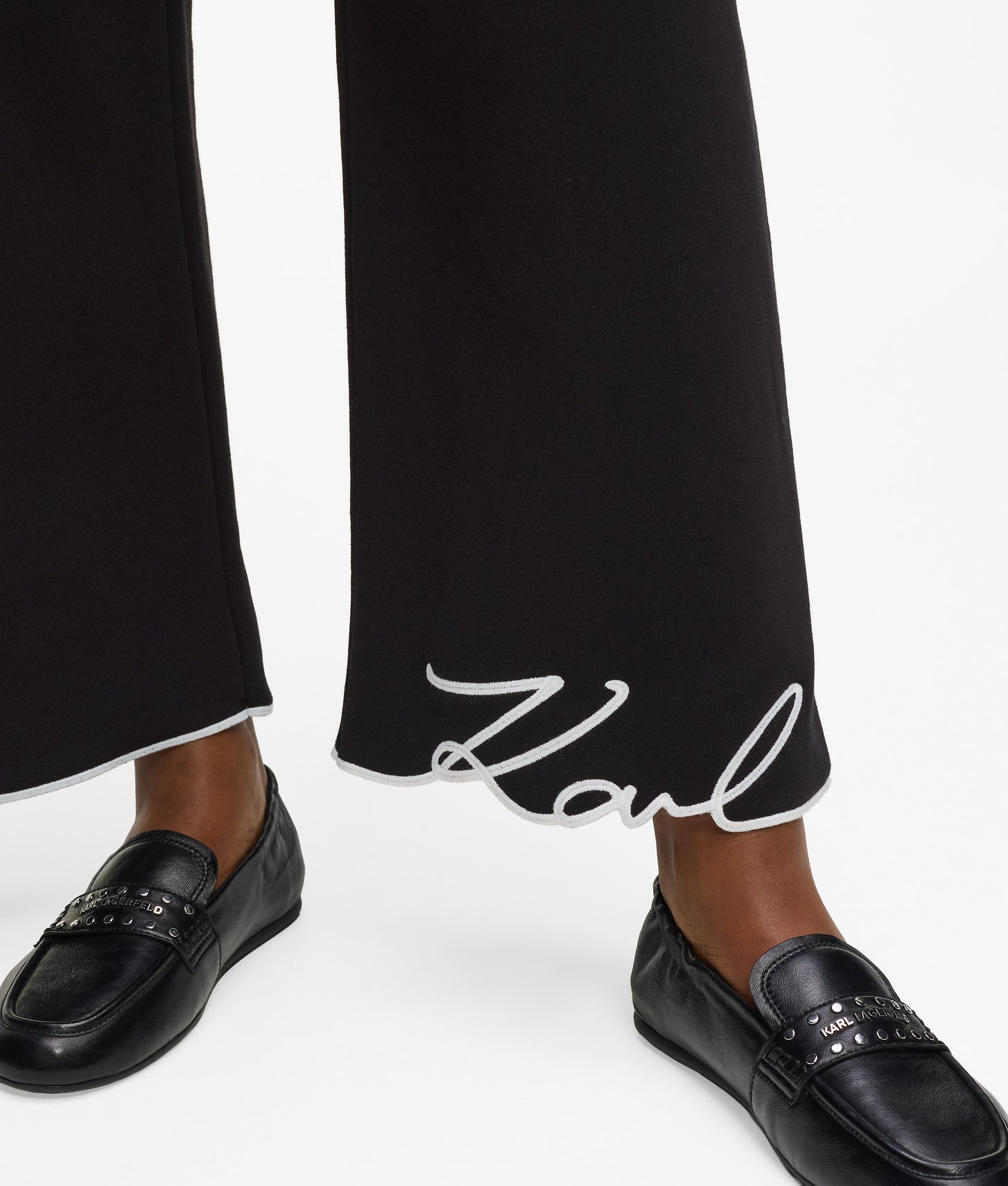 Karl Lagerfeld Signature Hem Sweatpants Black