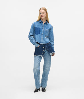 KarlLagerfeld Denim Buckle Bowling Bag Standard Blue Denim