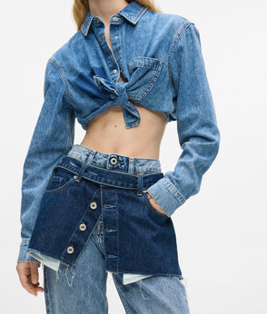 KarlLagerfeld Denim Buckle Shoulder Bag Standard Blue Denim