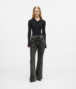 Karl Lagerfeld Tie Back Shirt Washed Black