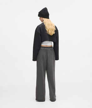 KarlLagerfeld Two-Tone Denim Shopper Black Denim-Grey Denim