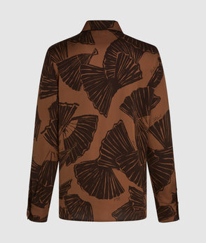 Karl Lagerfeld Fan Print Skirt Graphic Fan Friar Brown