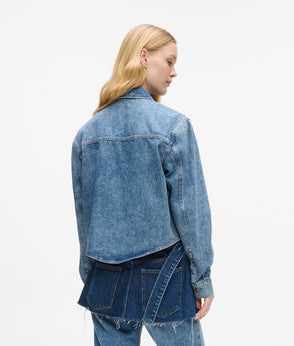 KarlLagerfeld Denim Buckle Shoulder Bag Standard Blue Denim